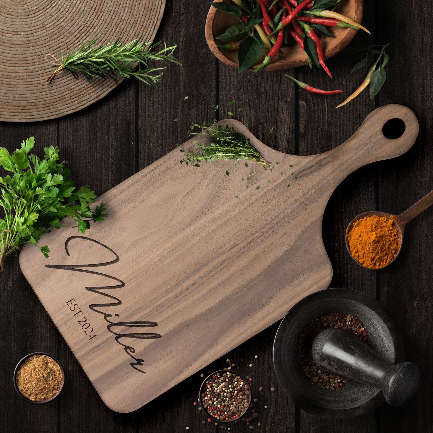 Personalized Hardwood Charcuterie Board - Made in USA