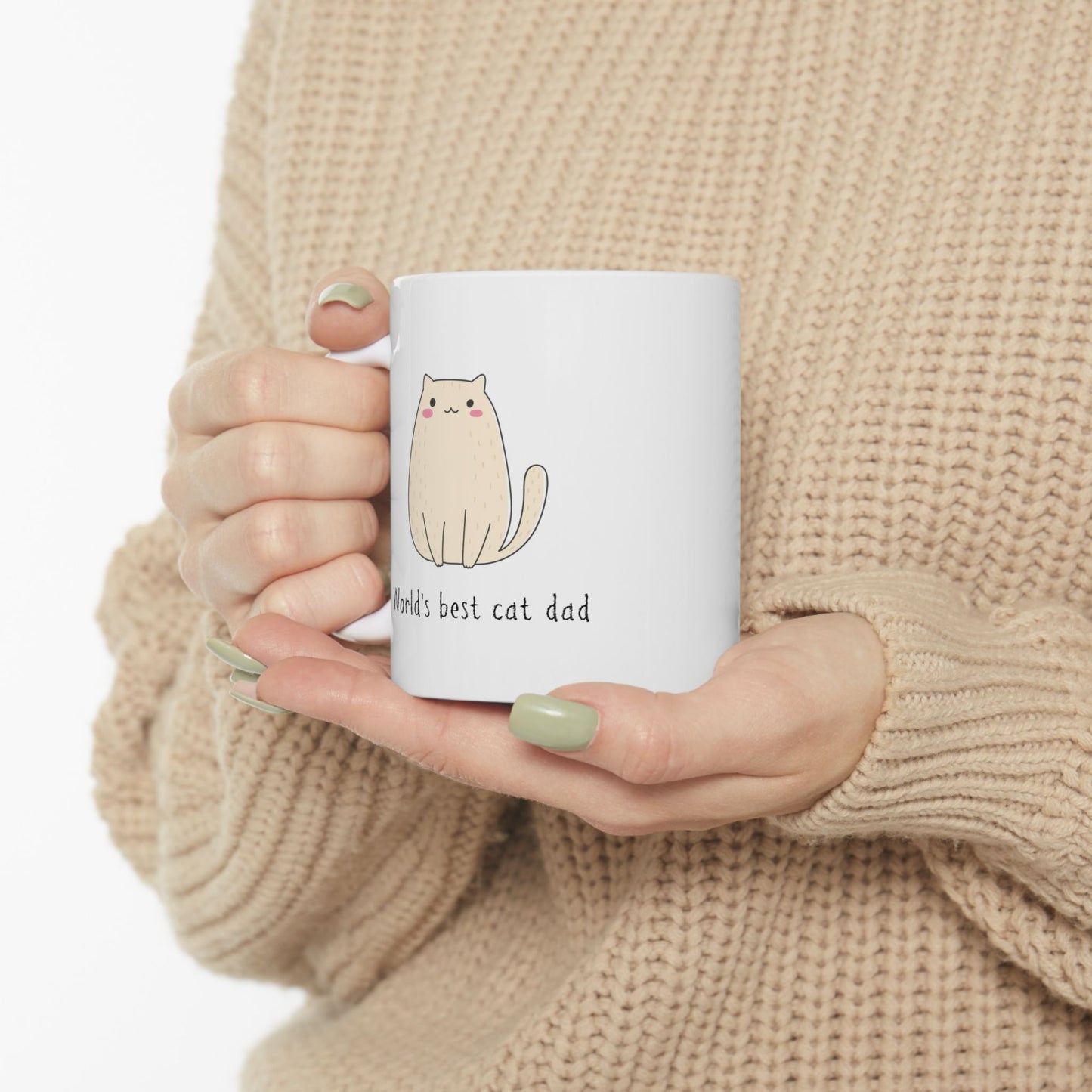 World Best Cat Dad Ceramic Mug 11 oz, 15 oz mug