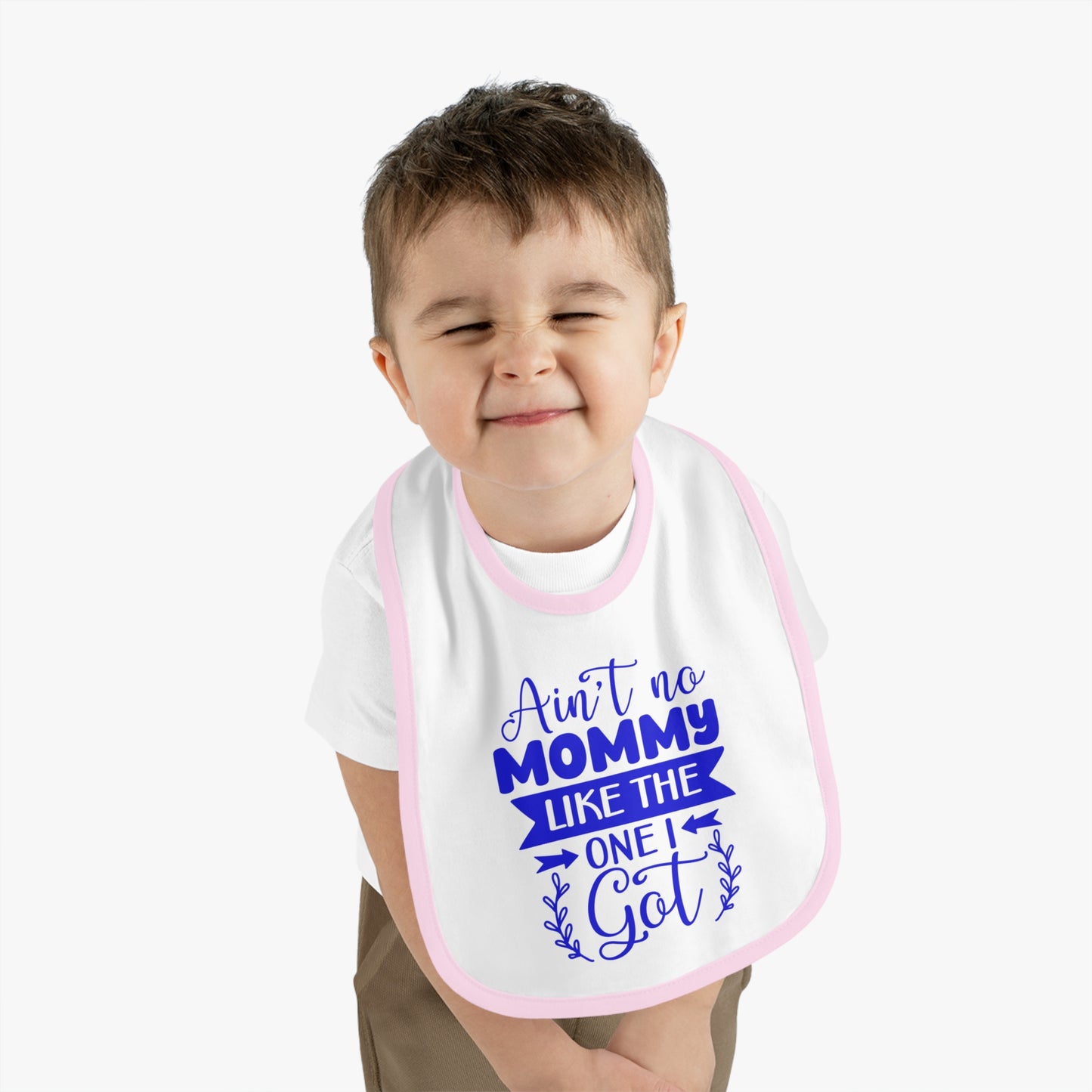 Baby Bibs, Personalized Contrast Trim Bib for Mealtime Fun, Secure Velcro Closure Teething Bibs, Best Baby Gift for New Parents