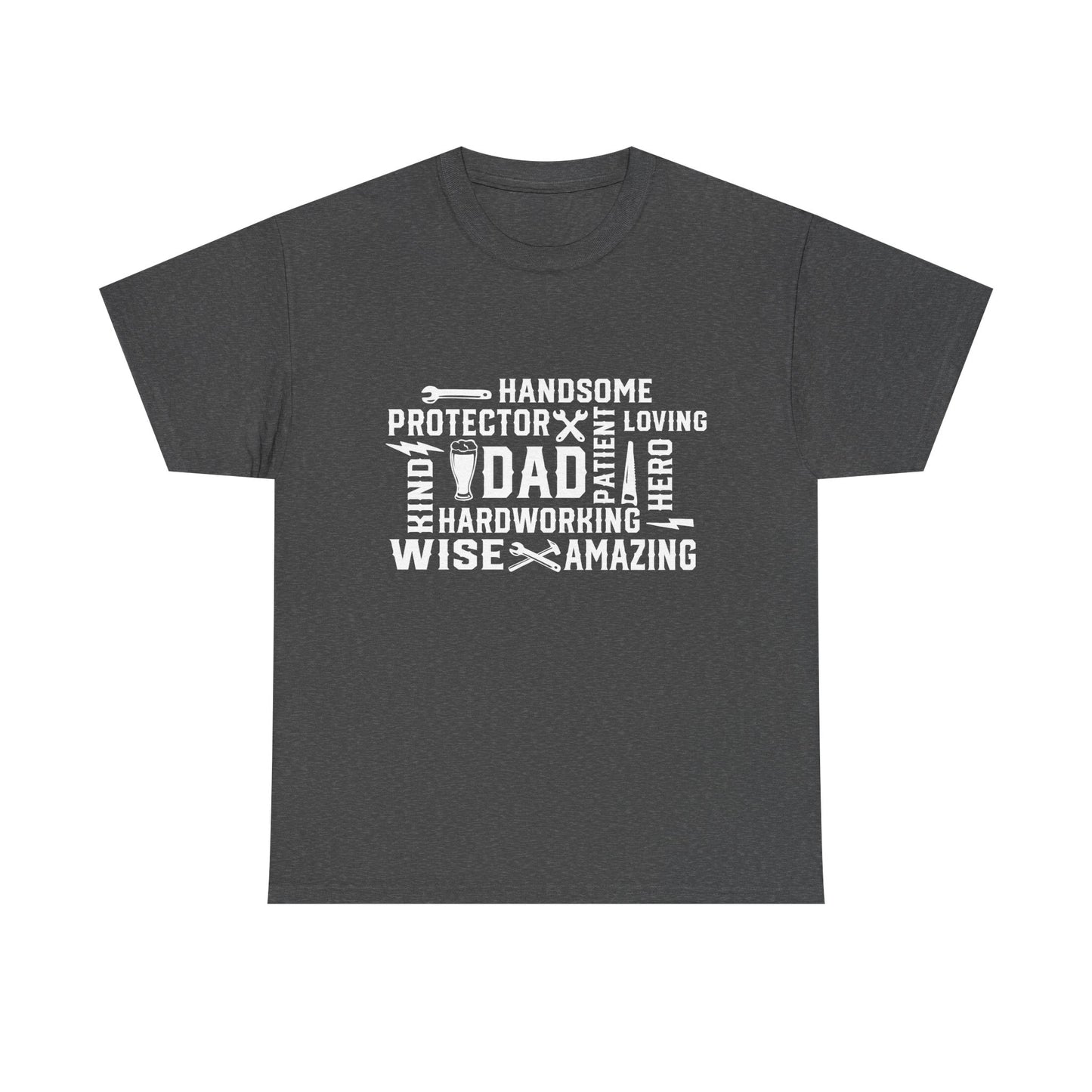 Father's Day Dad Word Art T-Shirt - Unisex Heavy Cotton Tee