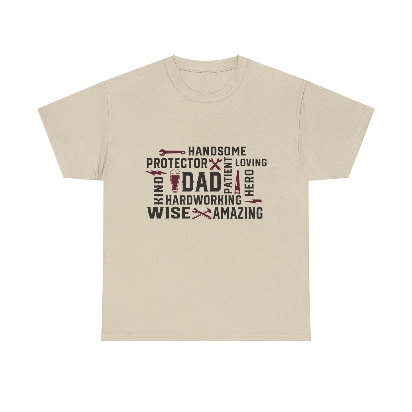 Father's Day Dad Word Art T-Shirt - Unisex Heavy Cotton Tee