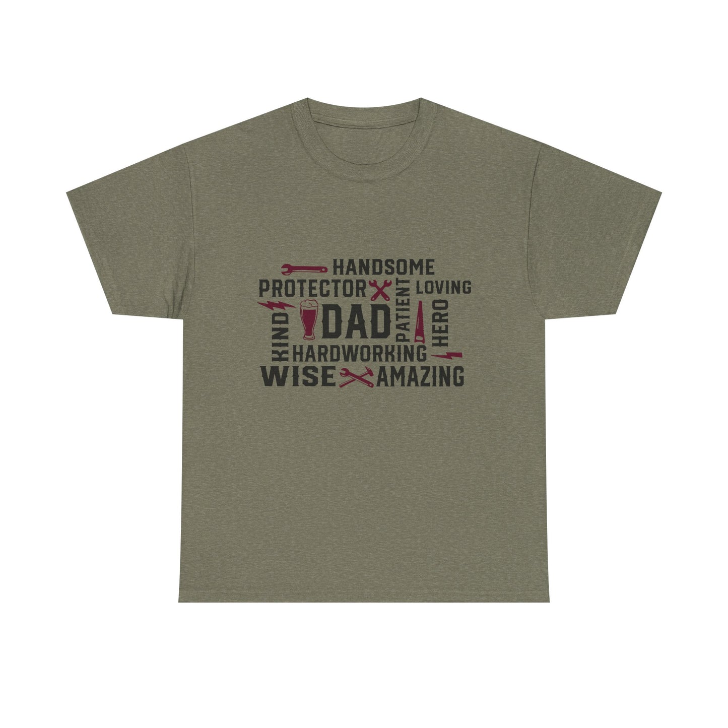 Father's Day Dad Word Art T-Shirt - Unisex Heavy Cotton Tee