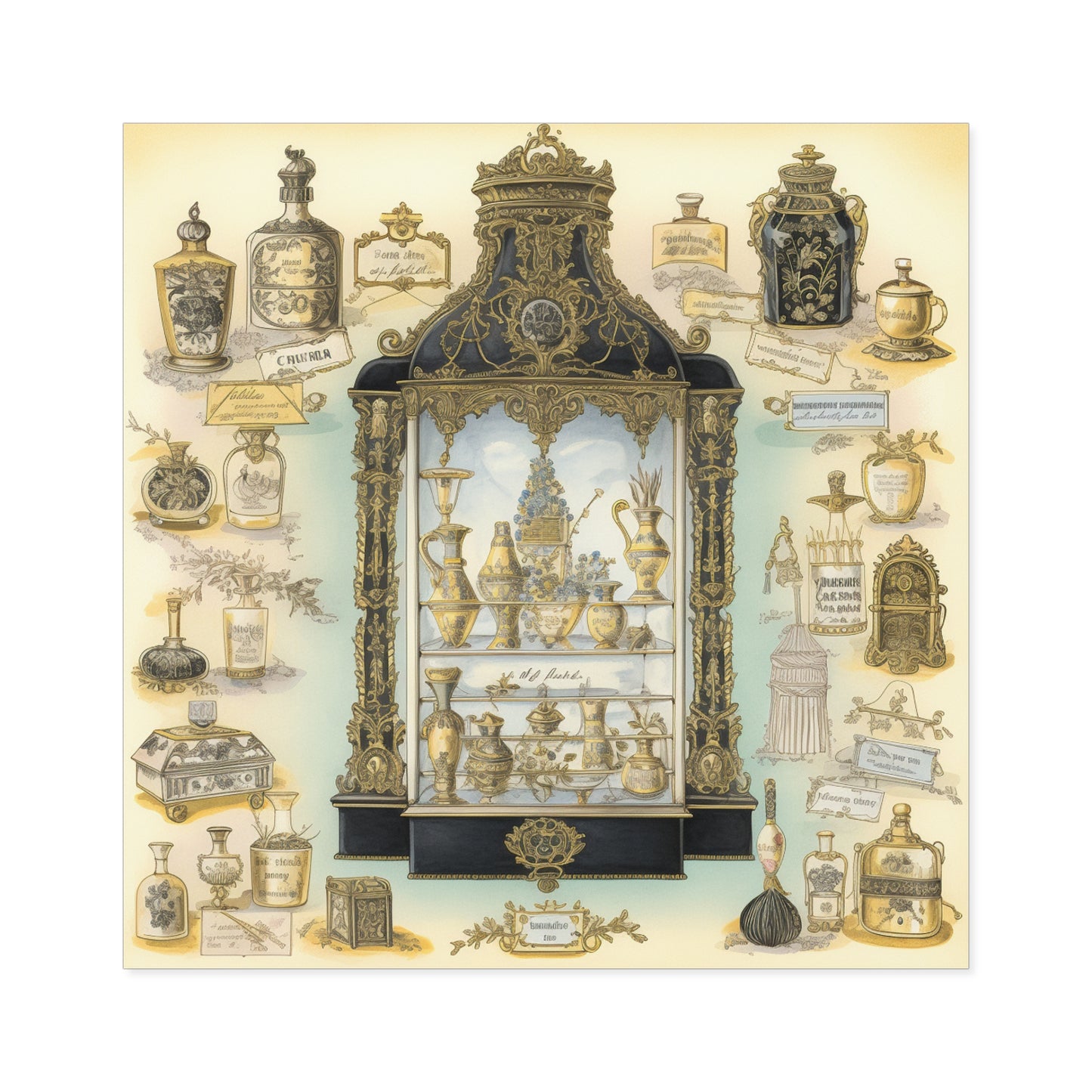 Antique Apothecary Label Square Decal #3