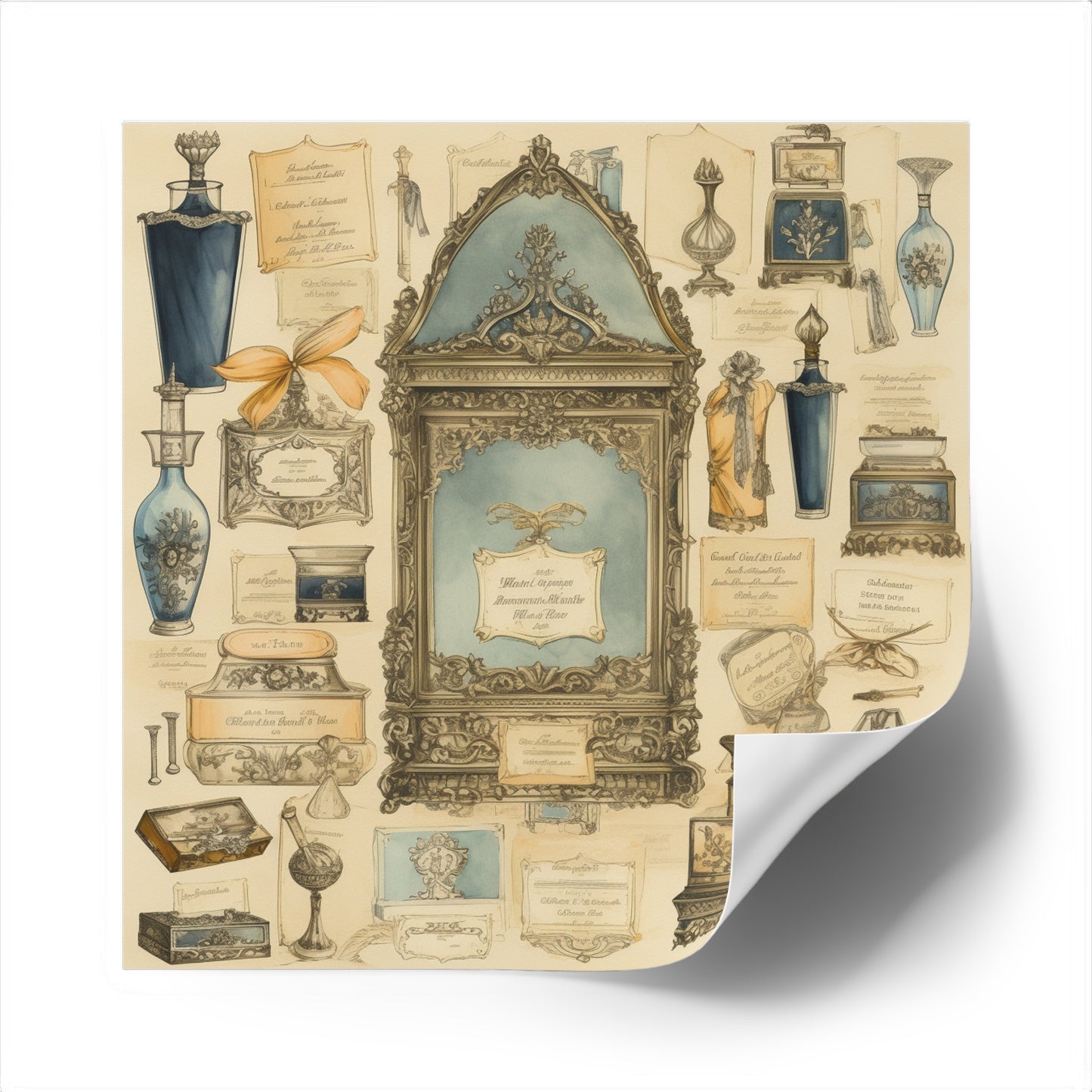 Antique Apothecary Label Square Decal #4