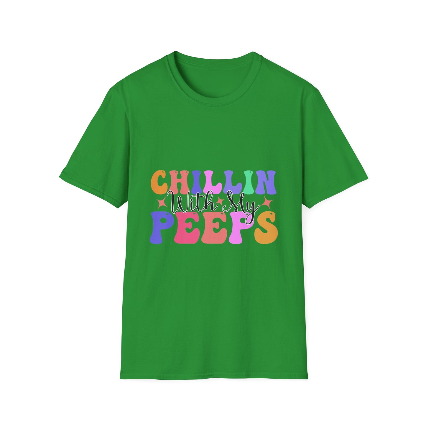 Chillin With My Peeps Unisex T-Shirt, Casual Summer Tee, Friendship Gift, Fun Vibe Shirt, Perfect for Relaxing