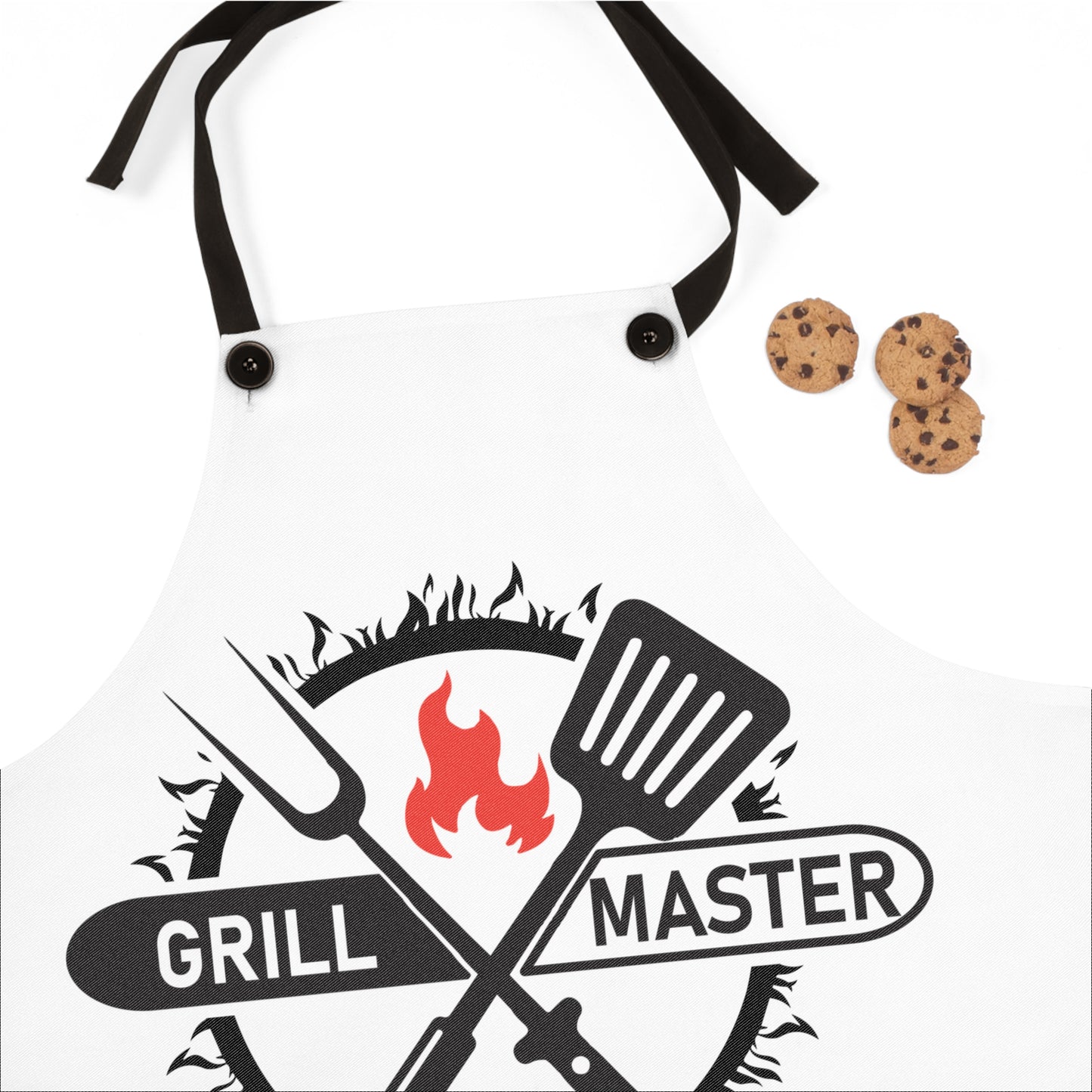White Grill Master Apron - Perfect for BBQ Lovers and Chefs, Ideal Gift for Father's Day and Summer Cookouts