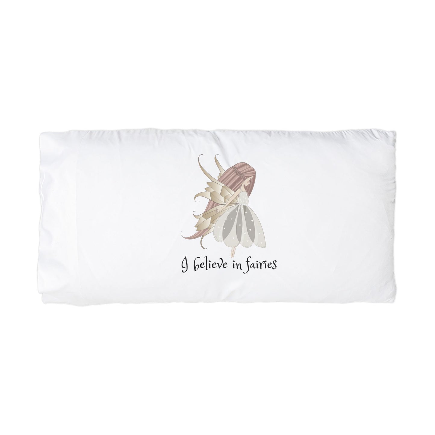 Fairy Pillowcase – 'I Believe in Fairies' Decorative Microfiber Pillowcase