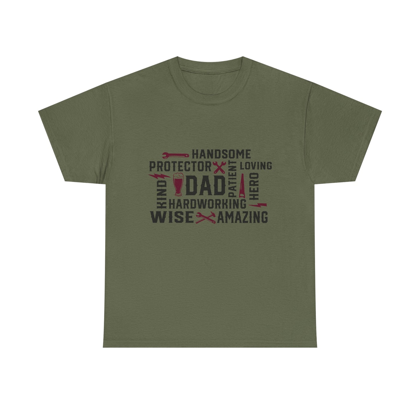 Father's Day Dad Word Art T-Shirt - Unisex Heavy Cotton Tee