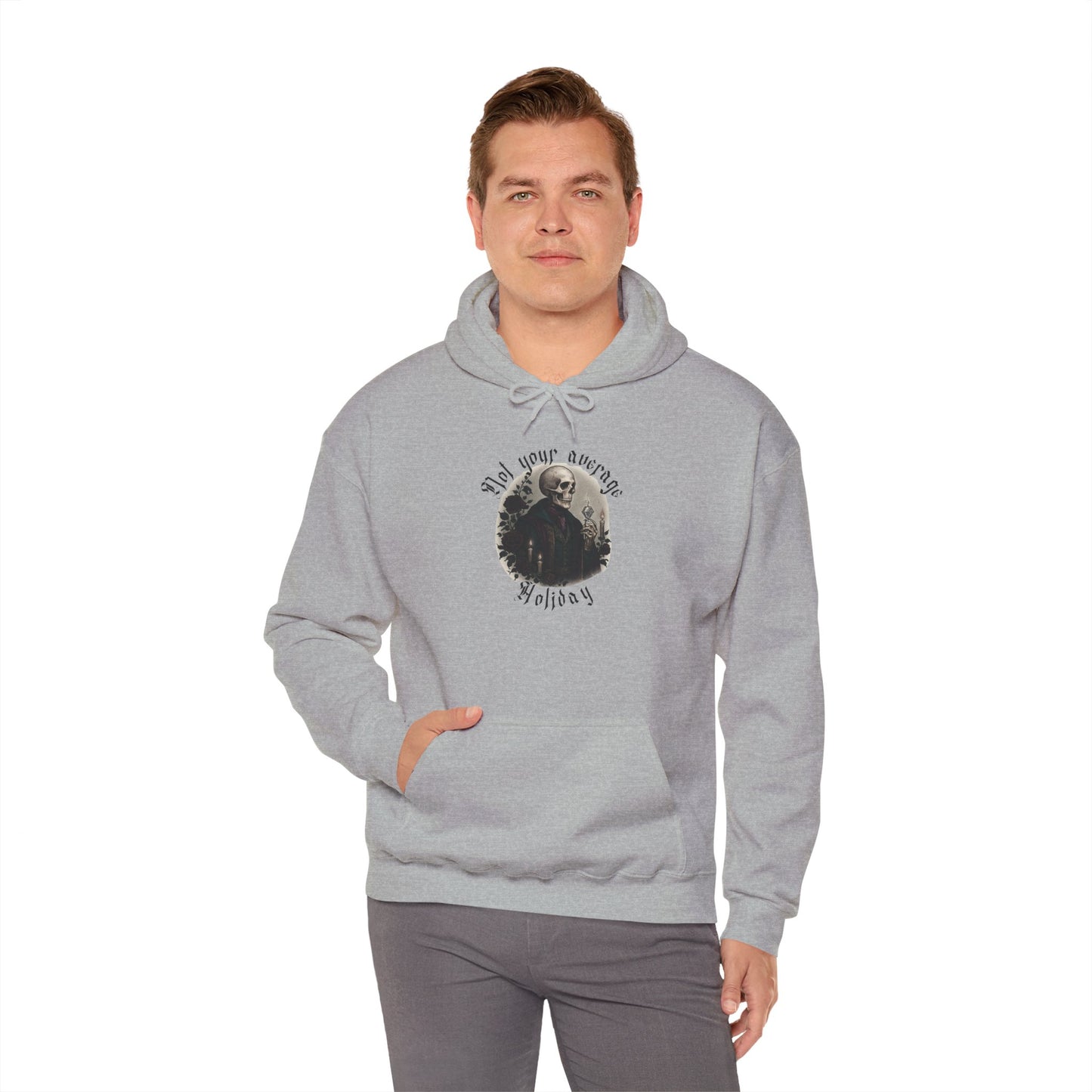 "Not Your Average Holiday" Vintage Skull Graphic Hoodie