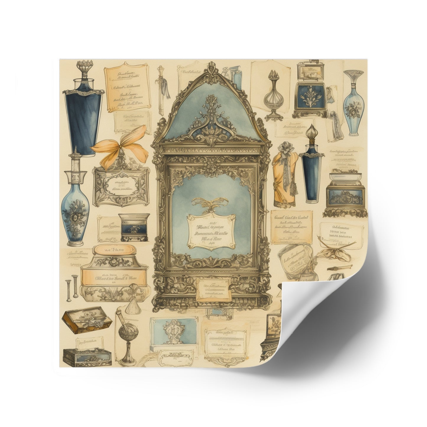 Antique Apothecary Label Square Decal #4