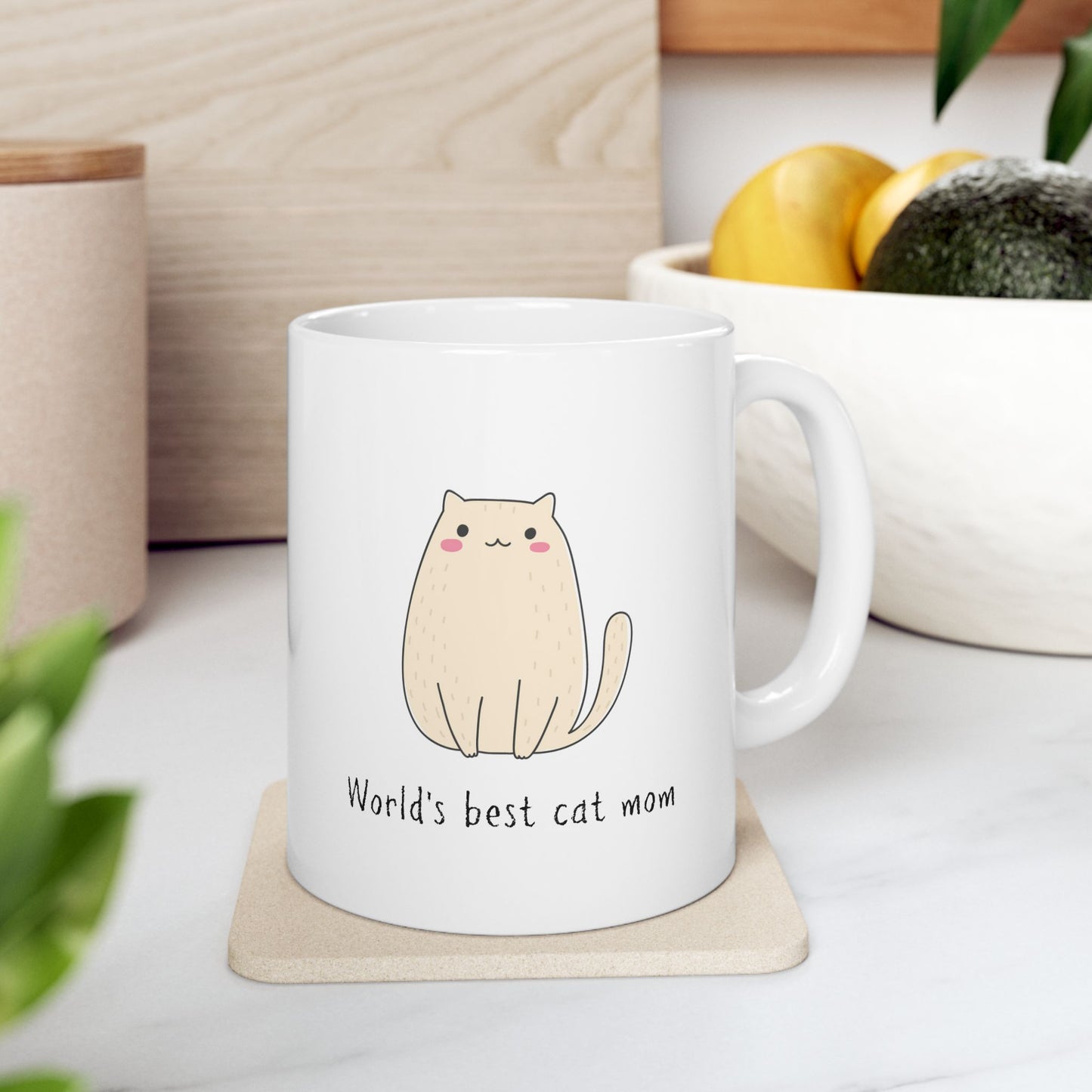 Cat Mom Coffee Mug (11oz & 15oz) - World's Best Cat Mom Design