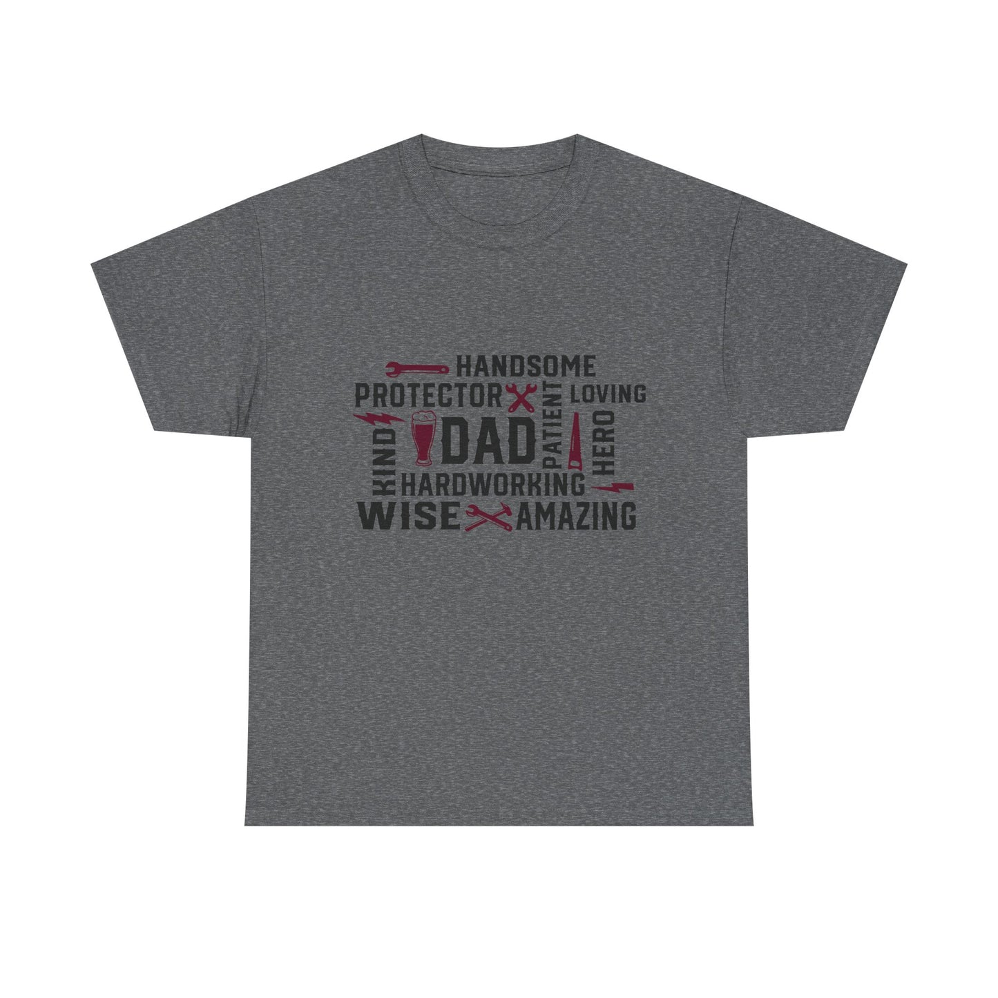 Father's Day Dad Word Art T-Shirt - Unisex Heavy Cotton Tee