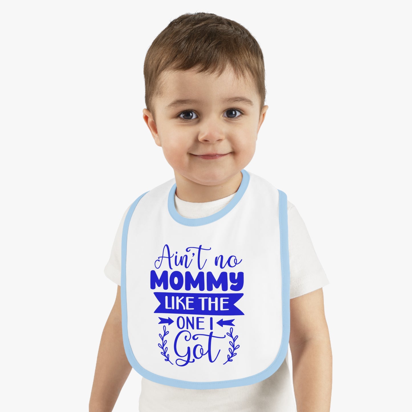 Baby Bibs, Personalized Contrast Trim Bib for Mealtime Fun, Secure Velcro Closure Teething Bibs, Best Baby Gift for New Parents