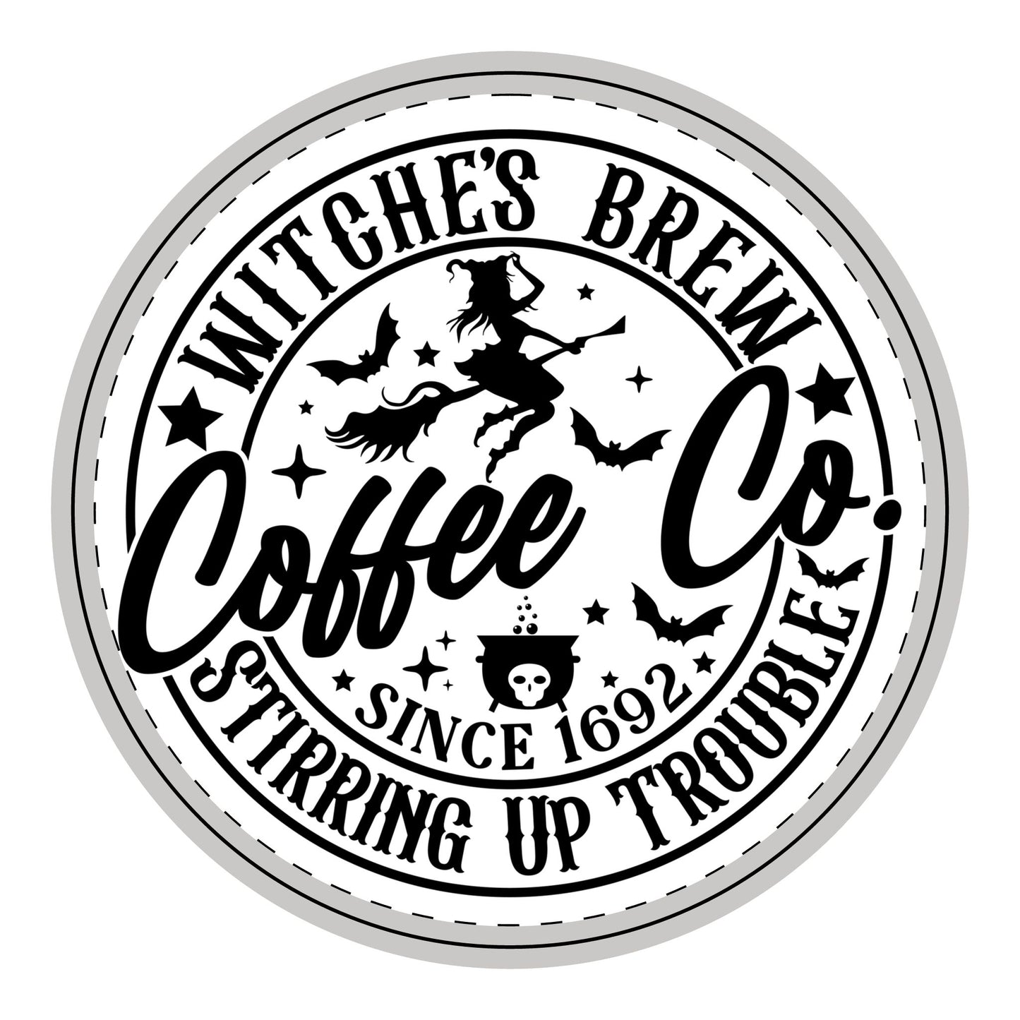Charming Witch Coffee Wooden Sign