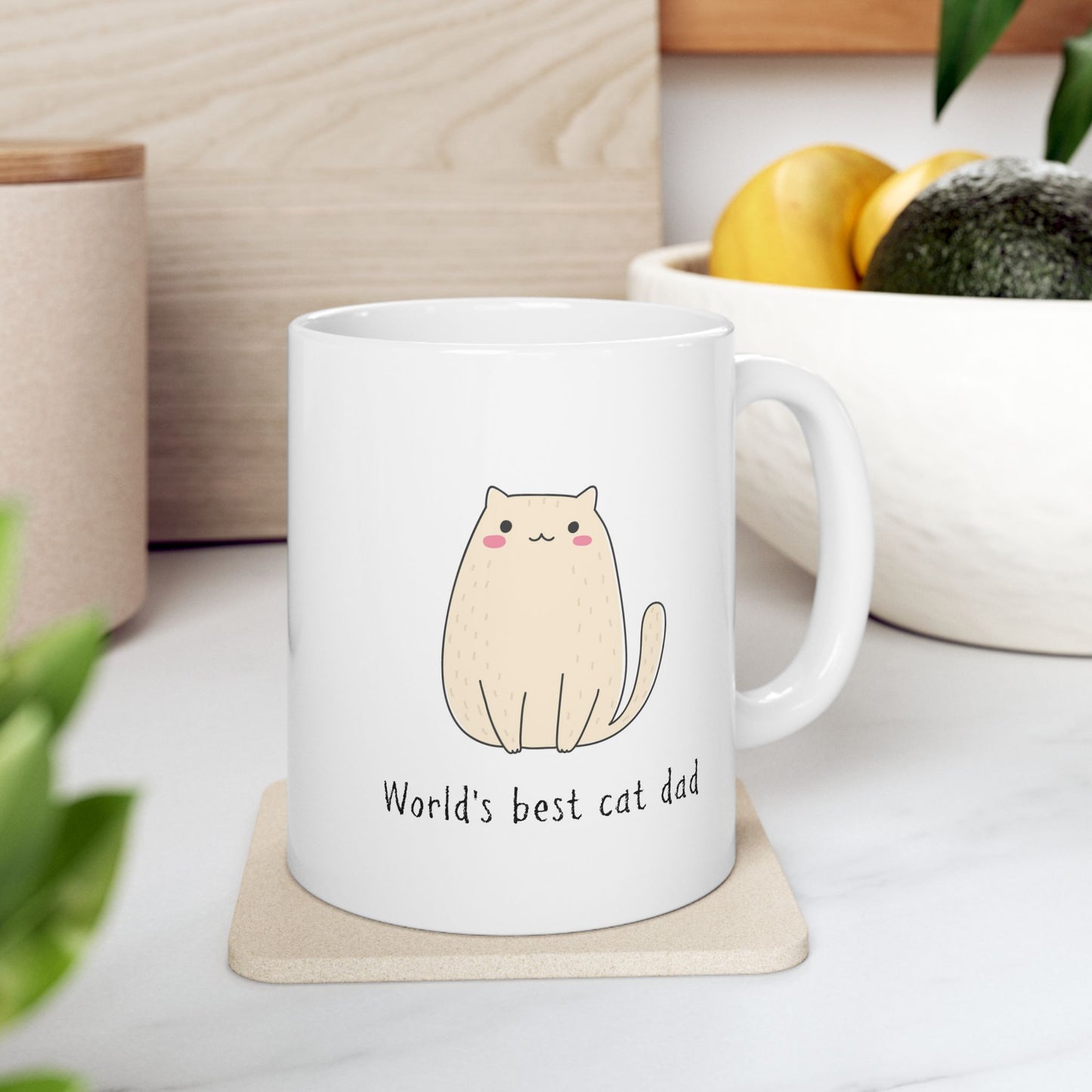 World Best Cat Dad Ceramic Mug 11 oz, 15 oz mug