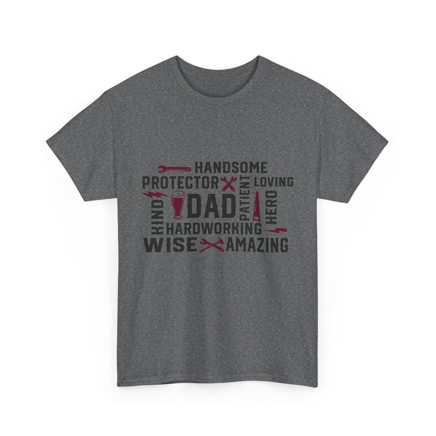 Father's Day Dad Word Art T-Shirt - Unisex Heavy Cotton Tee