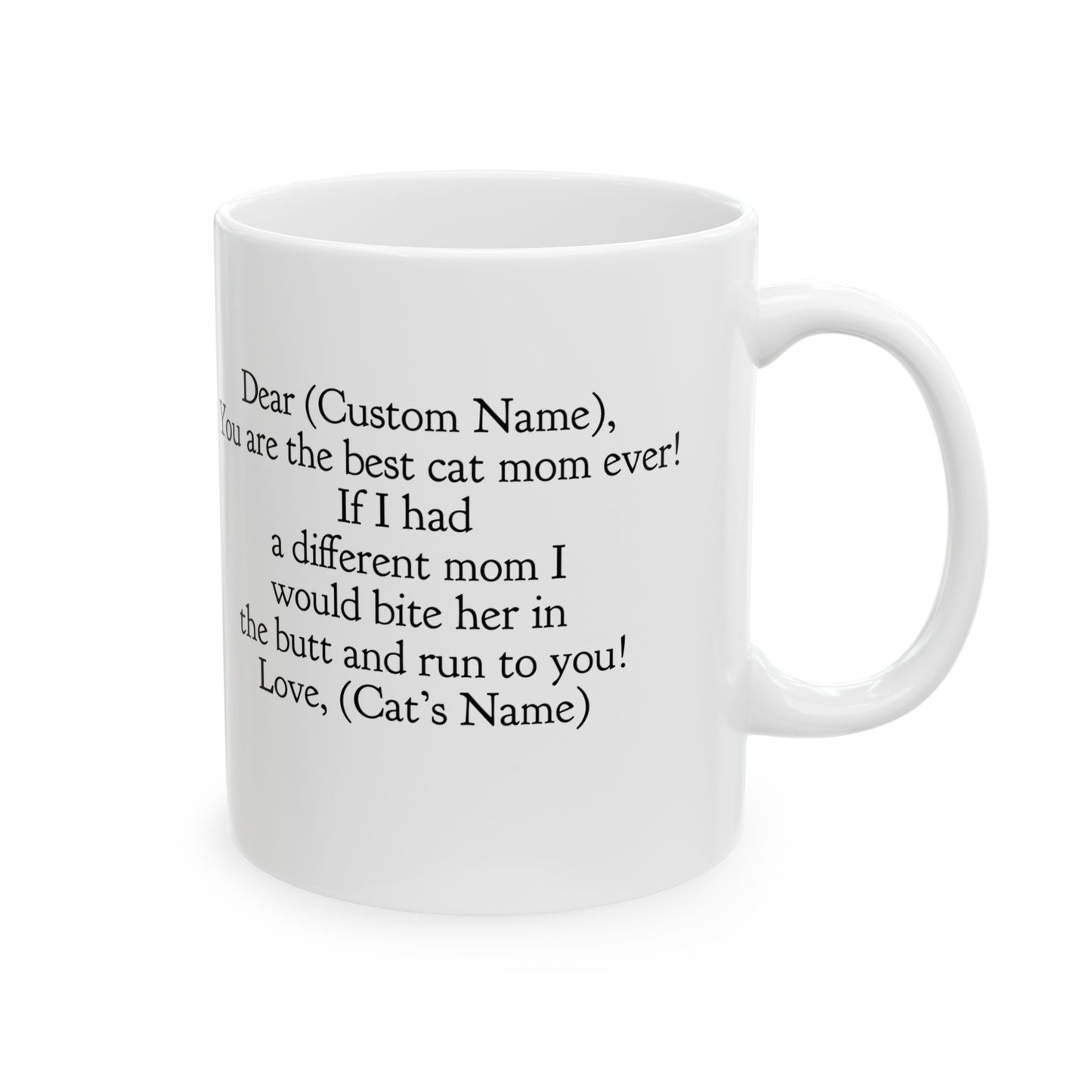 Personalized Ceramic Coffee Mug for Mom - Best Cat Mom Ever Gift