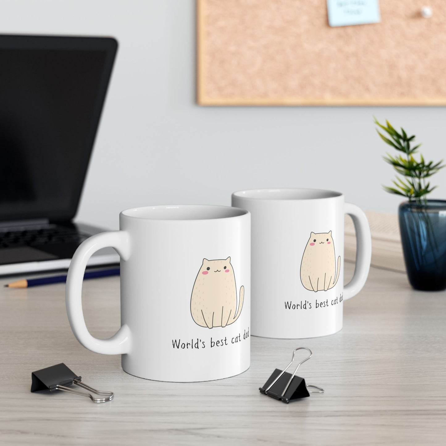 World Best Cat Dad Ceramic Mug 11 oz, 15 oz mug