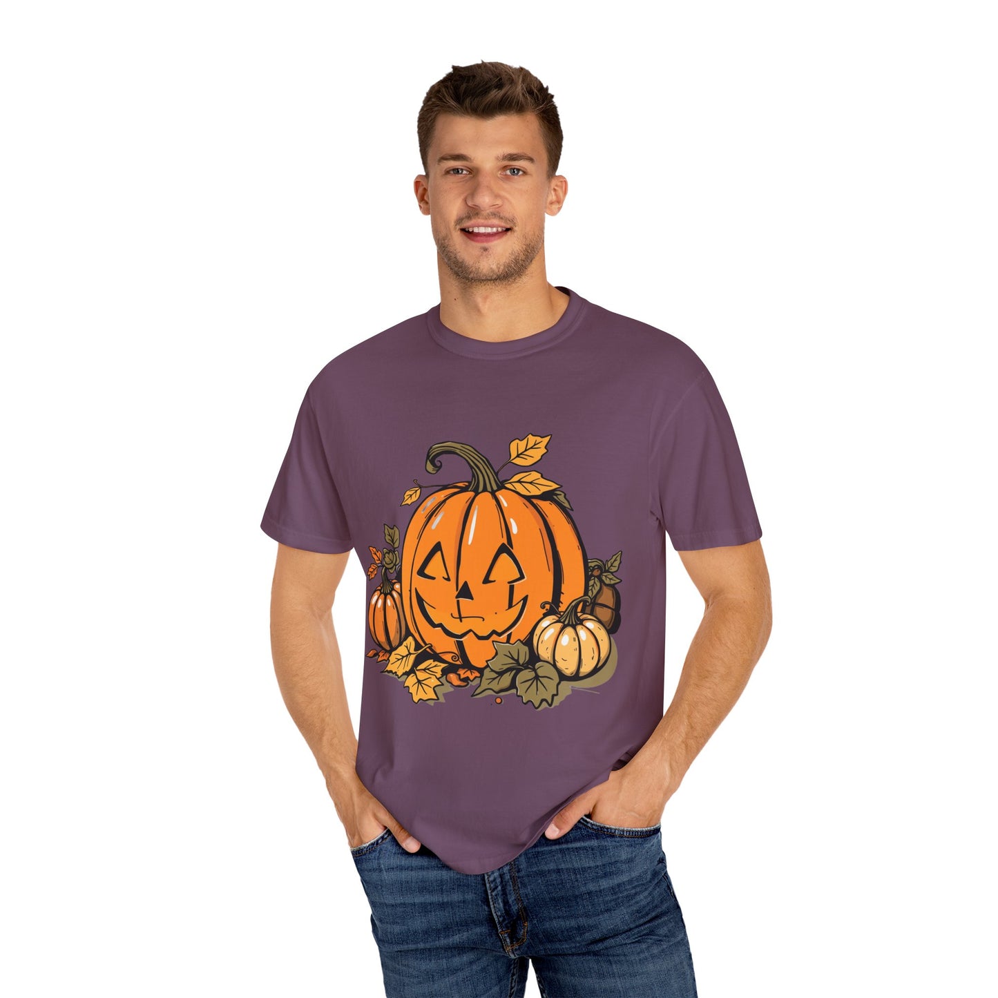 Comfort Colors Pumpkin Shirt | Womens Halloween Fall Graphic Tee