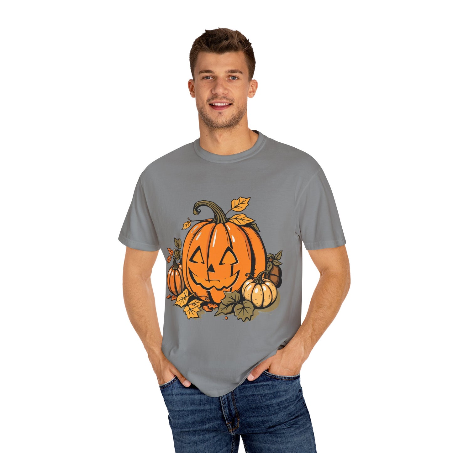 Comfort Colors Pumpkin Shirt | Womens Halloween Fall Graphic Tee