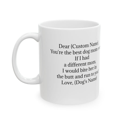 Personalized Ceramic Coffee Mug for Mom - Best Dog Mom Ever Gift
