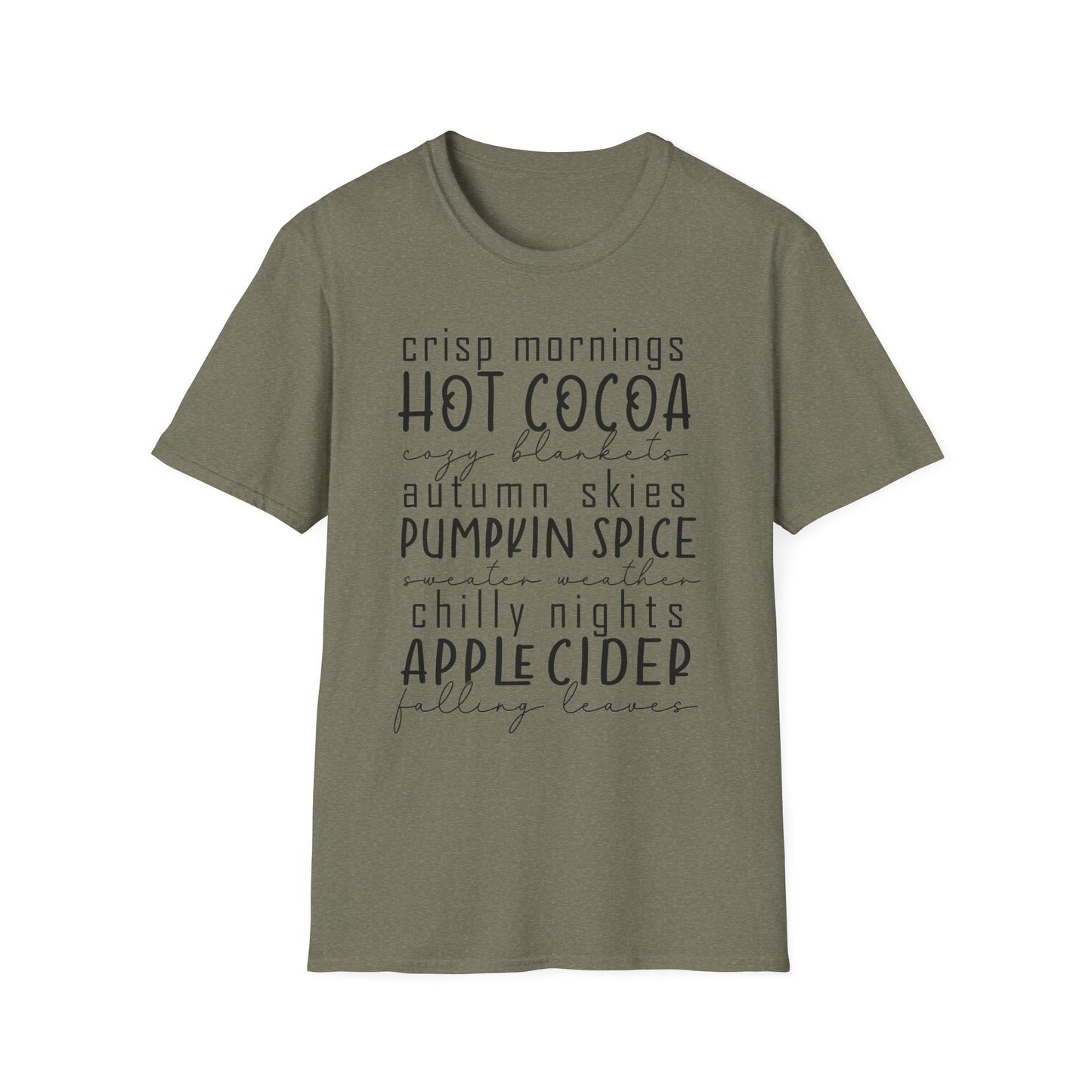 Cozy Fall T-Shirt | Autumn Vibes Shirt, Pumpkin Spice Tee, Hot Cocoa Top, Seasonal Casual Wear, Thanksgiving Gift
