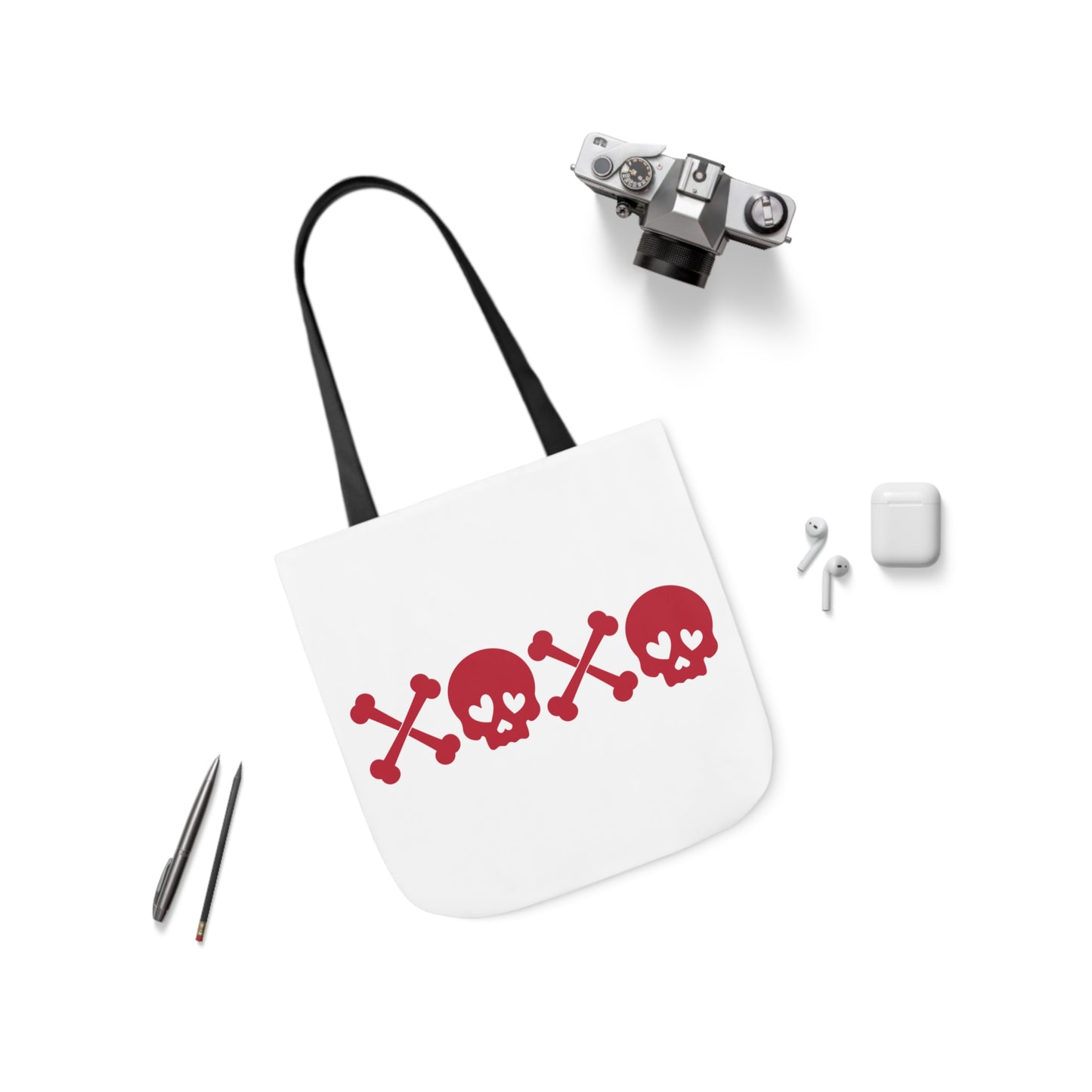 Skull Polyester Canvas Tote Bag Bag