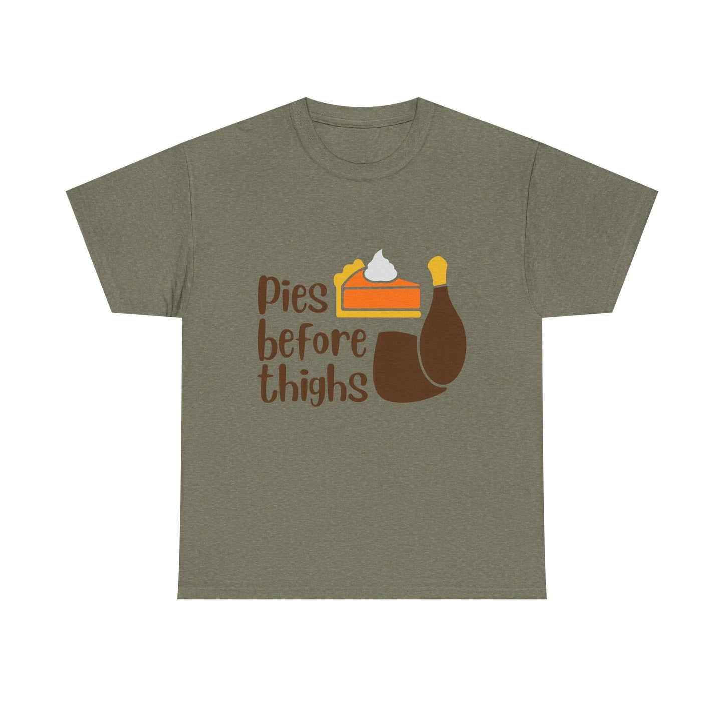 Pies Before Thighs Funny Family Thanksgiving Tee