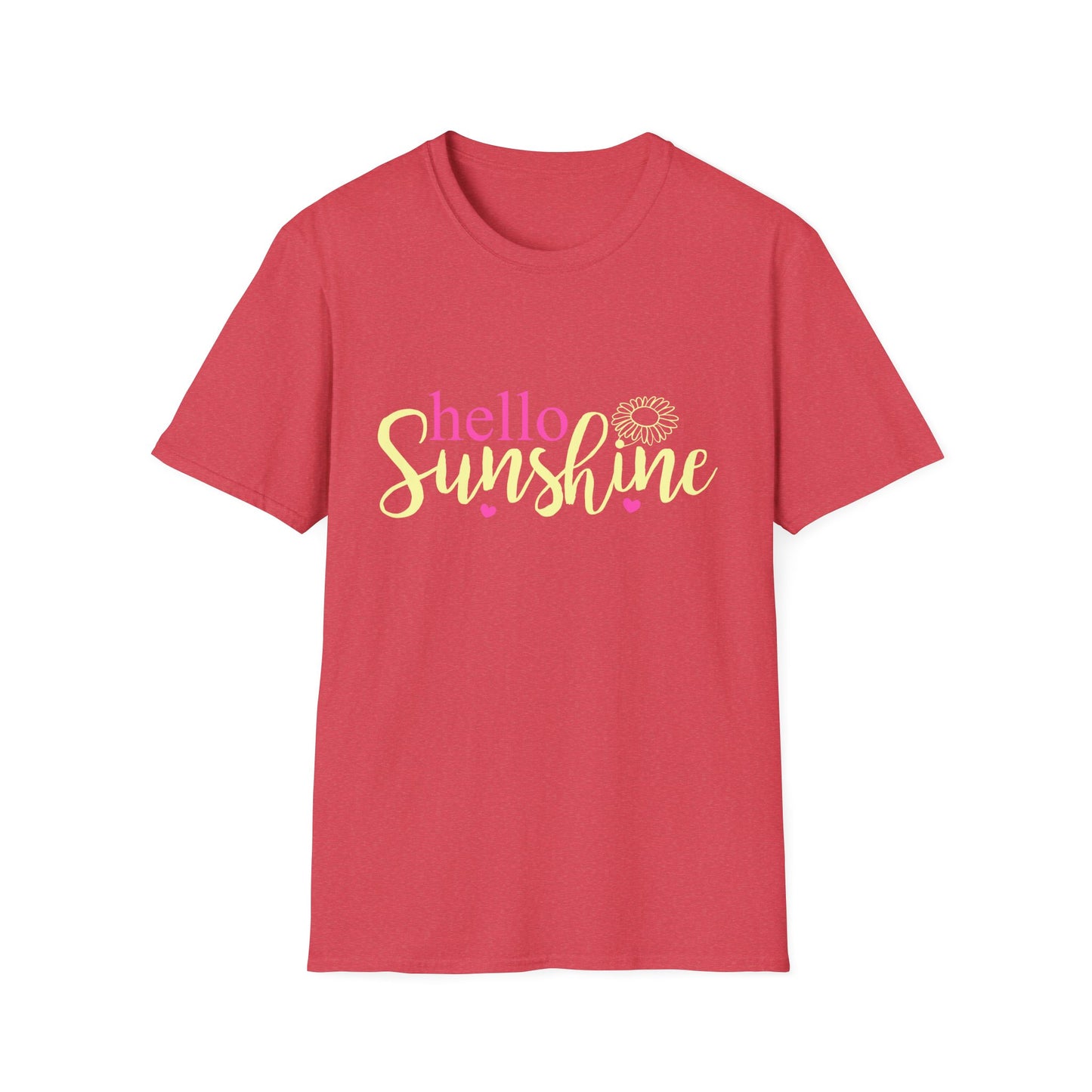 Hello Sunshine T-Shirt — Pastel Pink & Yellow Graphic Tee