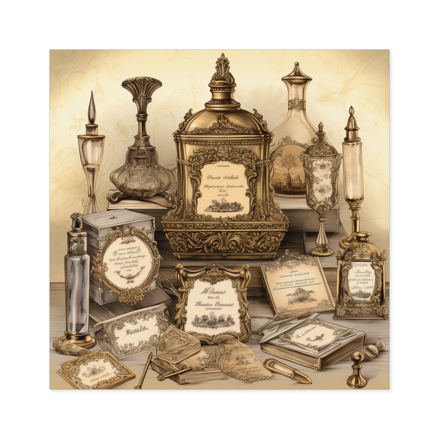 Antique Apothecary Label Square Decal #2