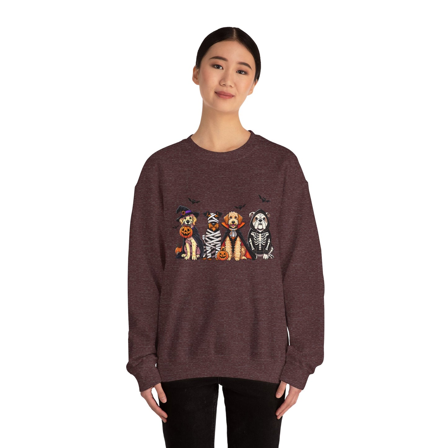 Cute Trick or Treat Dogs Women's Halloween Sweatshirt