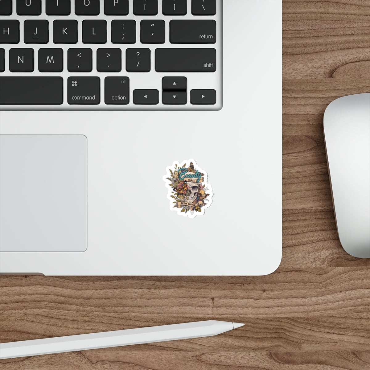 Beauty Comes From Within Skull Sticker