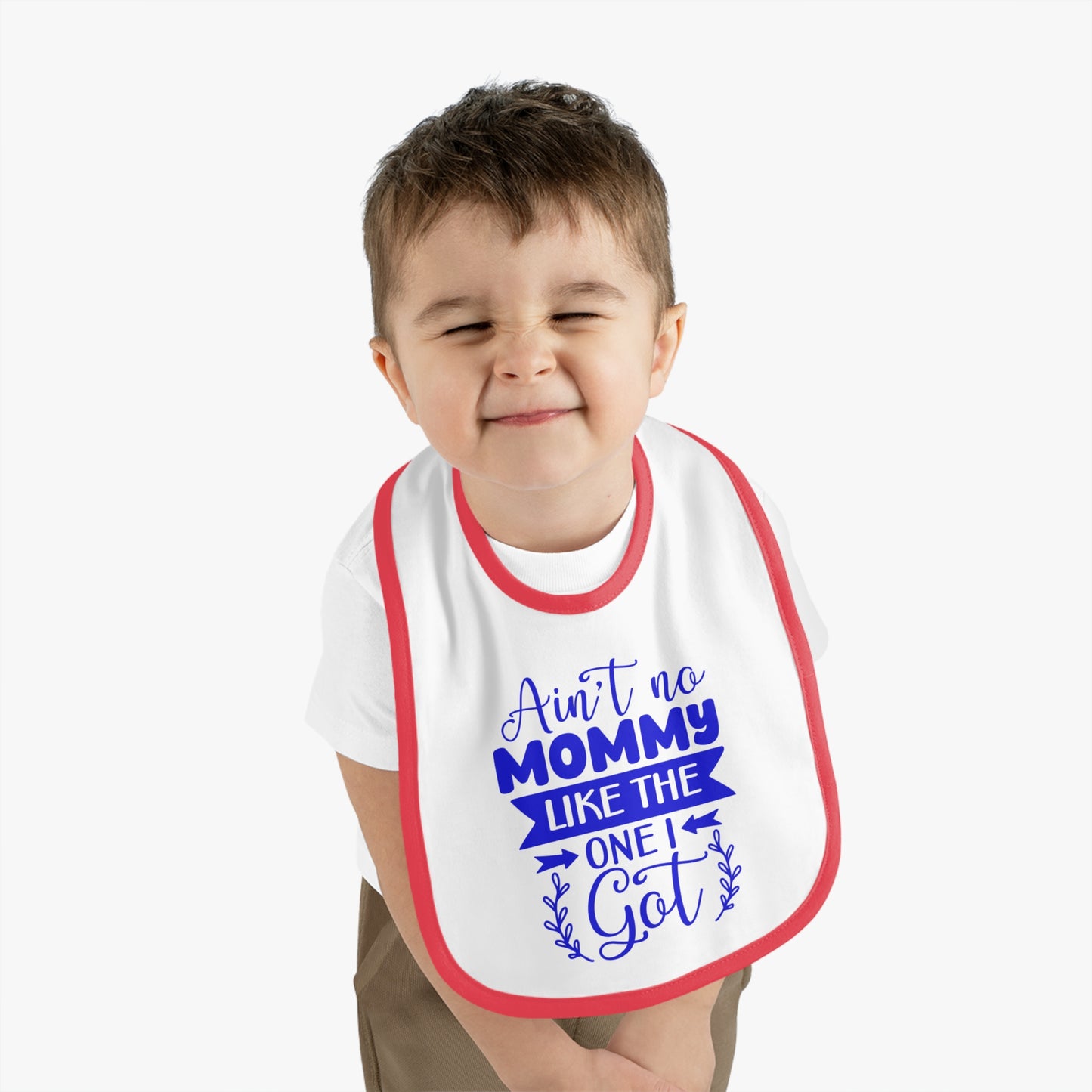 Baby Bibs, Personalized Contrast Trim Bib for Mealtime Fun, Secure Velcro Closure Teething Bibs, Best Baby Gift for New Parents