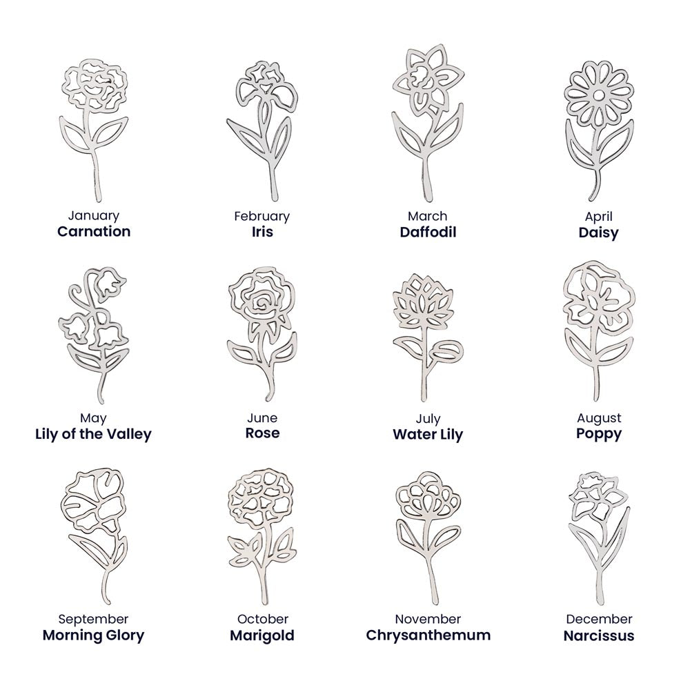 Personalized Name and Birth Flower Necklace