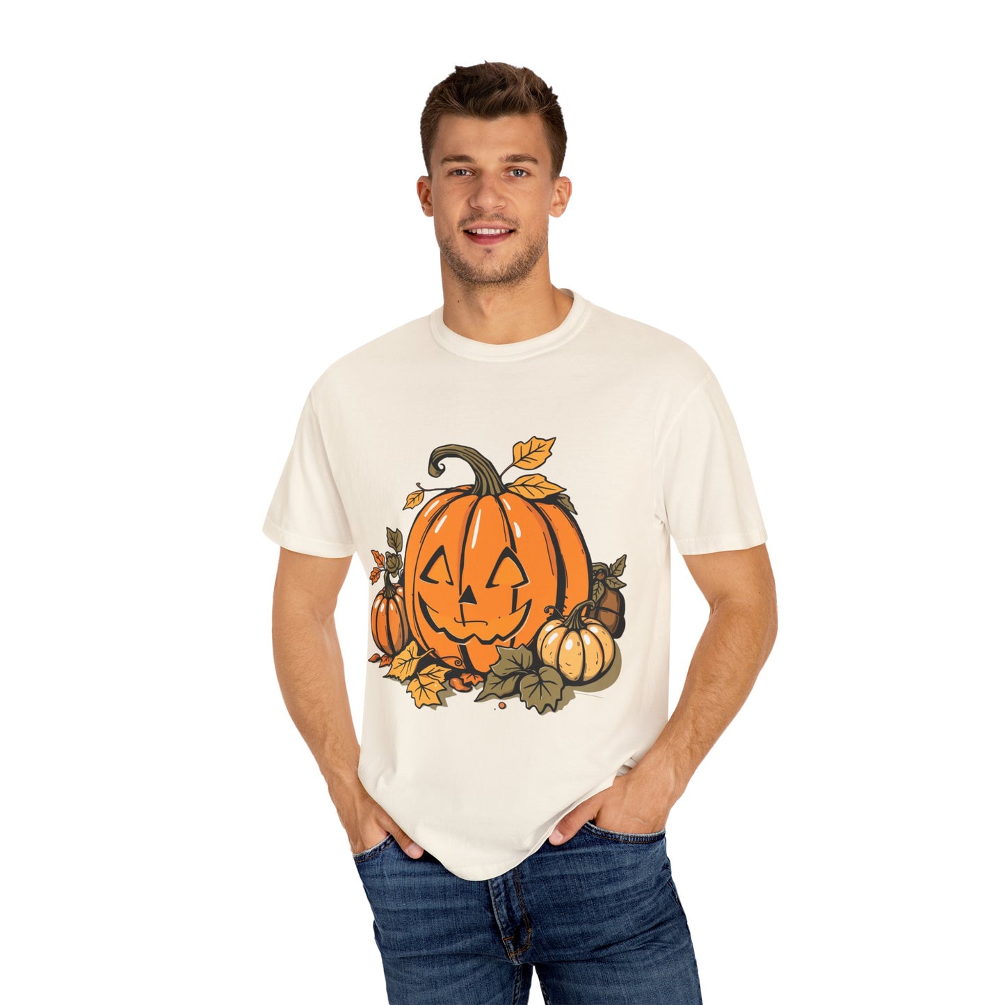 Comfort Colors Pumpkin Shirt | Womens Halloween Fall Graphic Tee