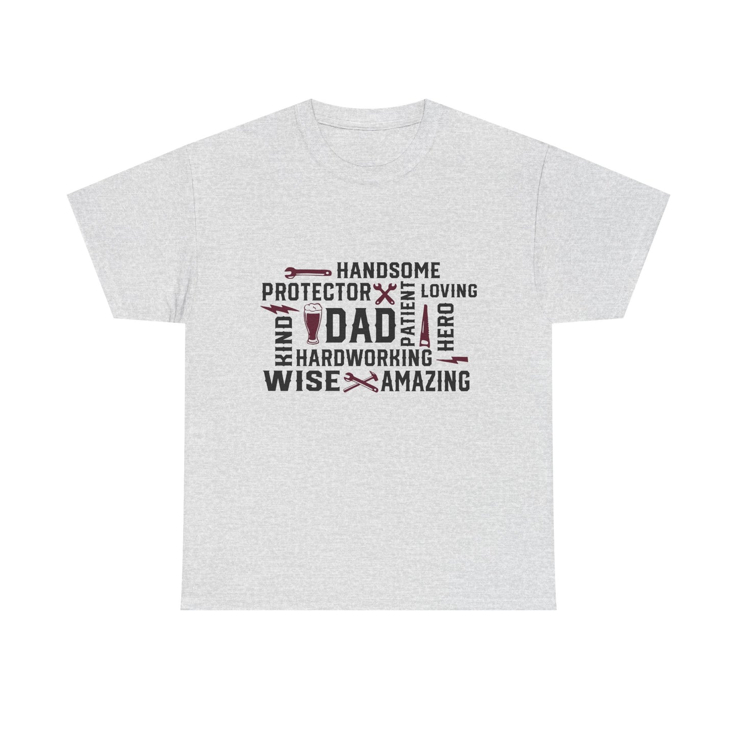 Father's Day Dad Word Art T-Shirt - Unisex Heavy Cotton Tee