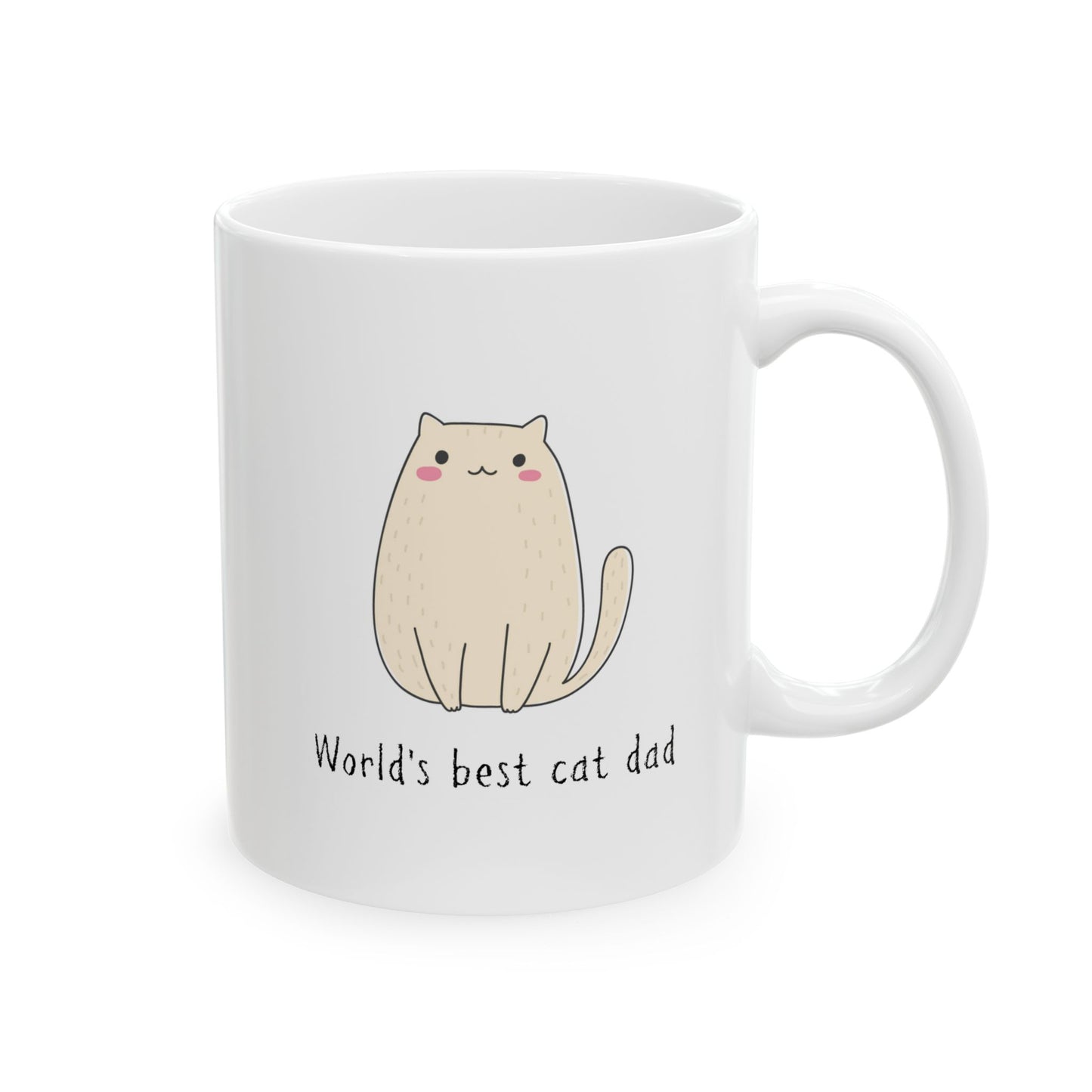 World Best Cat Dad Ceramic Mug 11 oz, 15 oz mug