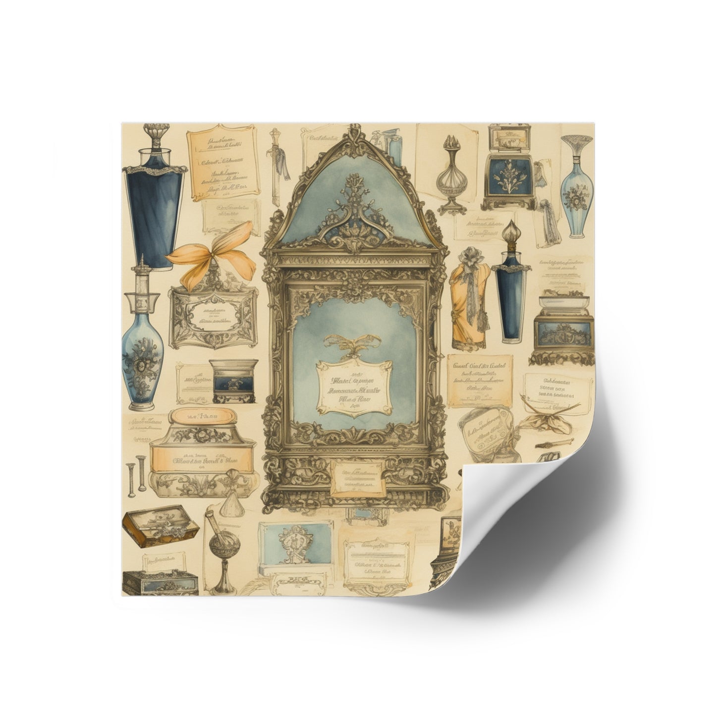 Antique Apothecary Label Square Decal #4