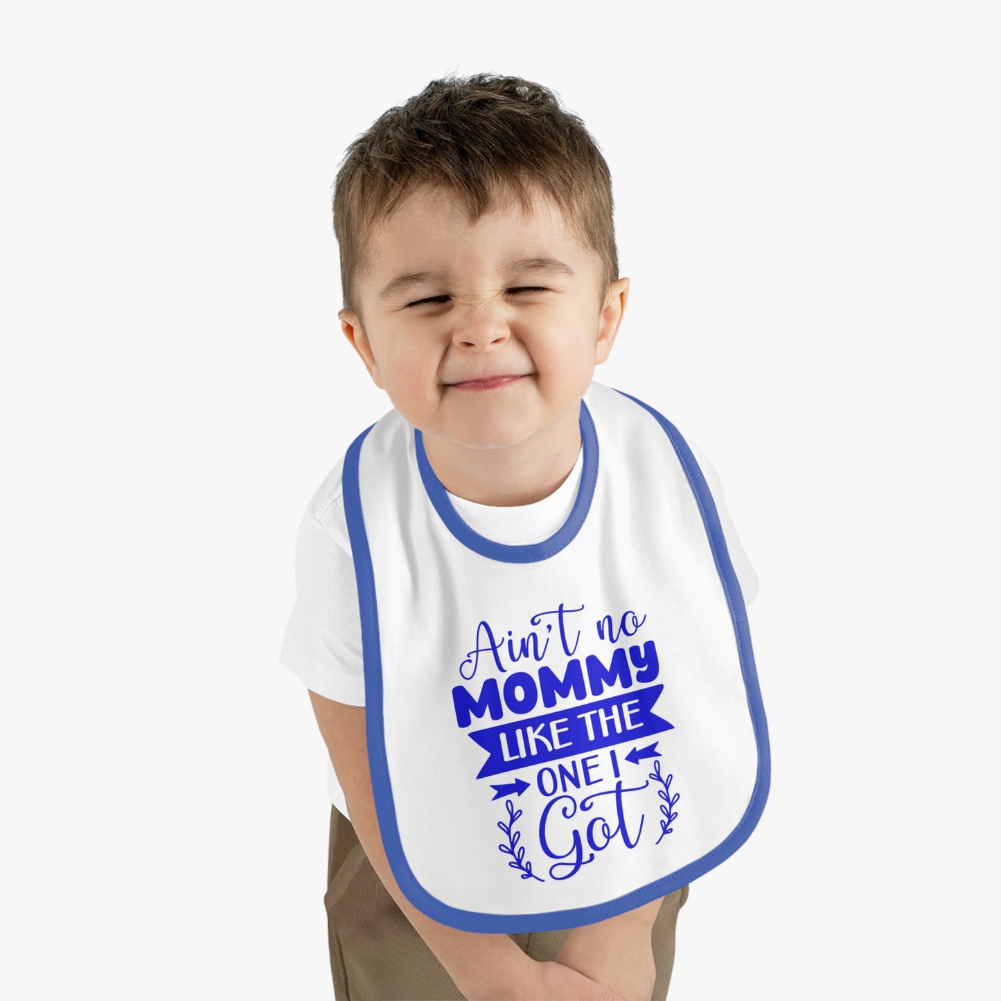 Baby Bibs, Personalized Contrast Trim Bib for Mealtime Fun, Secure Velcro Closure Teething Bibs, Best Baby Gift for New Parents