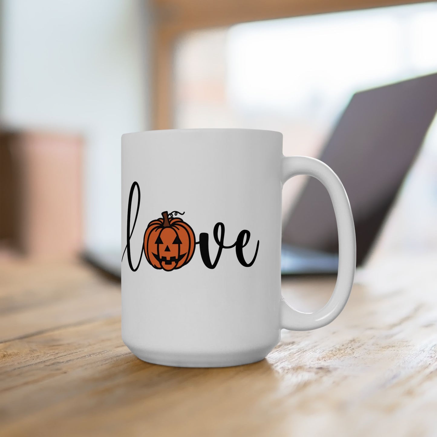 Love Pumpkin Ceramic Mug — Fall Halloween Coffee Cup (11oz & 15oz)