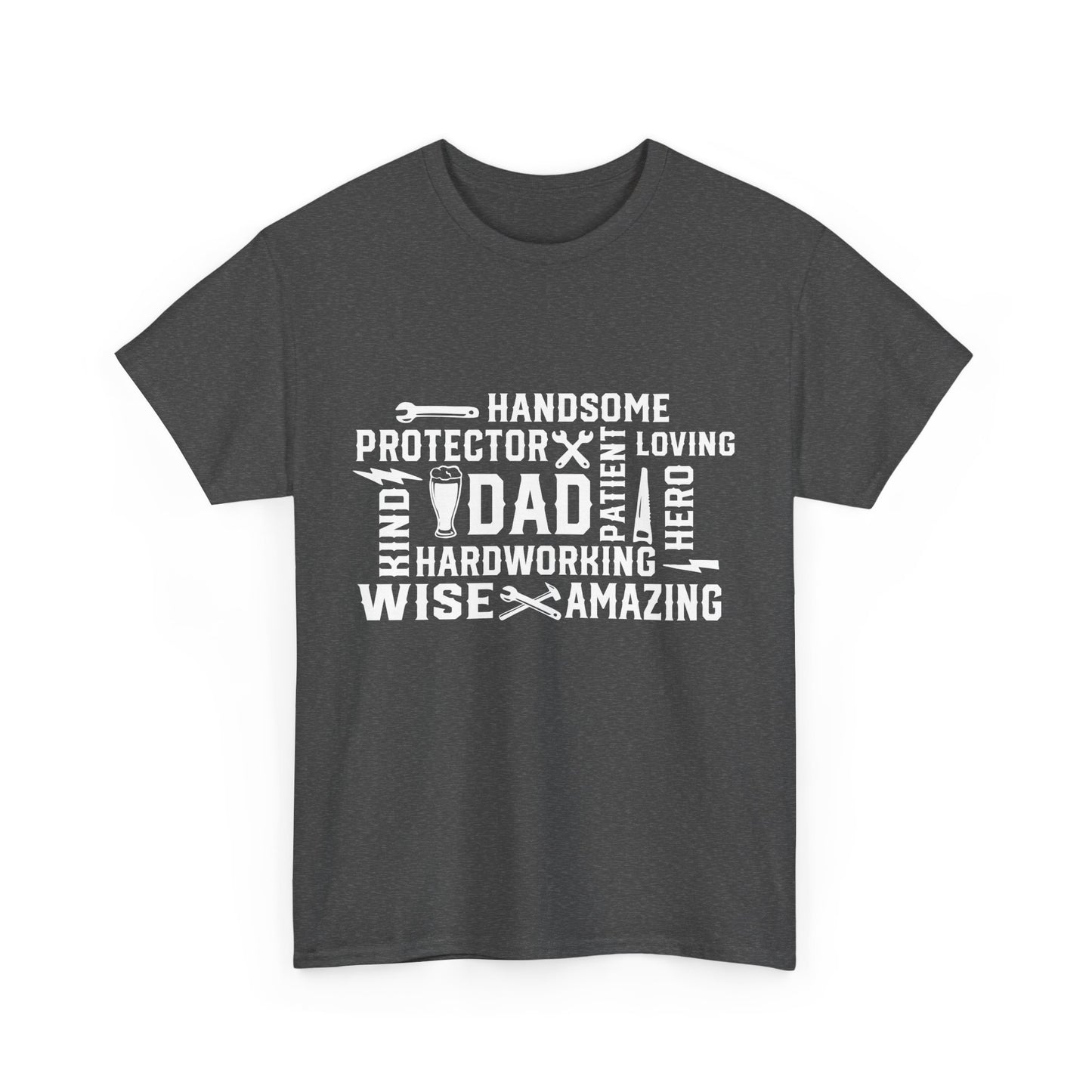 Father's Day Dad Word Art T-Shirt - Unisex Heavy Cotton Tee
