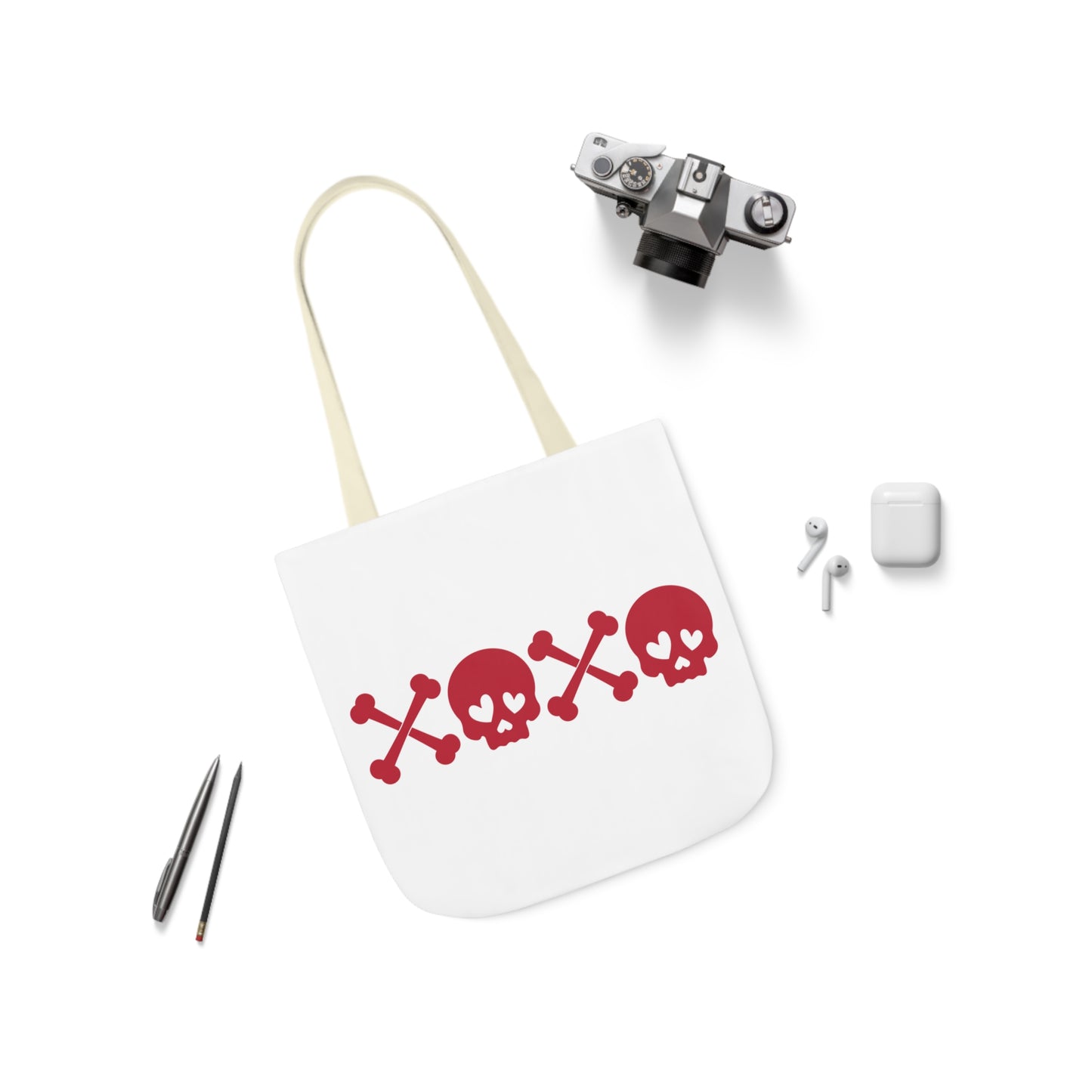 Skull Polyester Canvas Tote Bag Bag