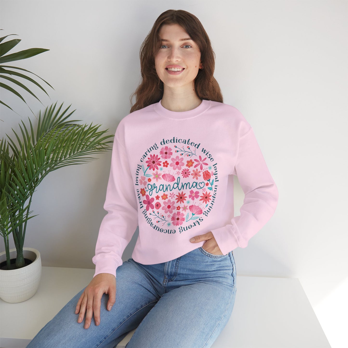 Grandma Floral Love Crewneck Sweatshirt - Cozy Gift for Grandmothers for Mother's Day