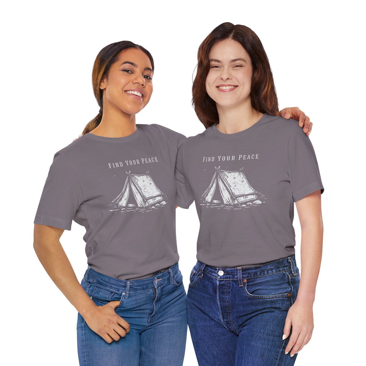 Find Your Peace Tent Camping Graphic Unisex Tee