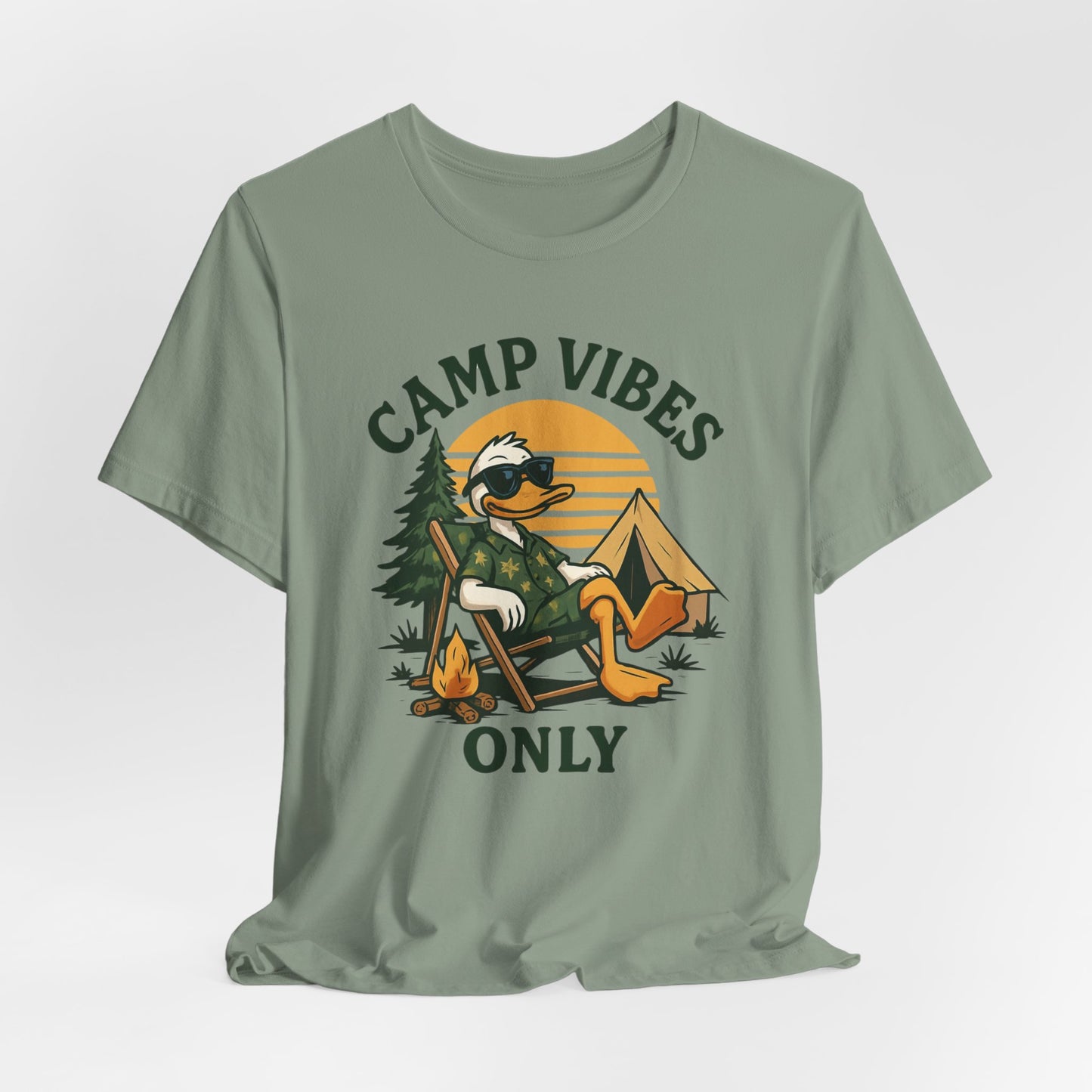 Camp Vibes Only T-Shirt — Retro Camping Duck Graphic Tee