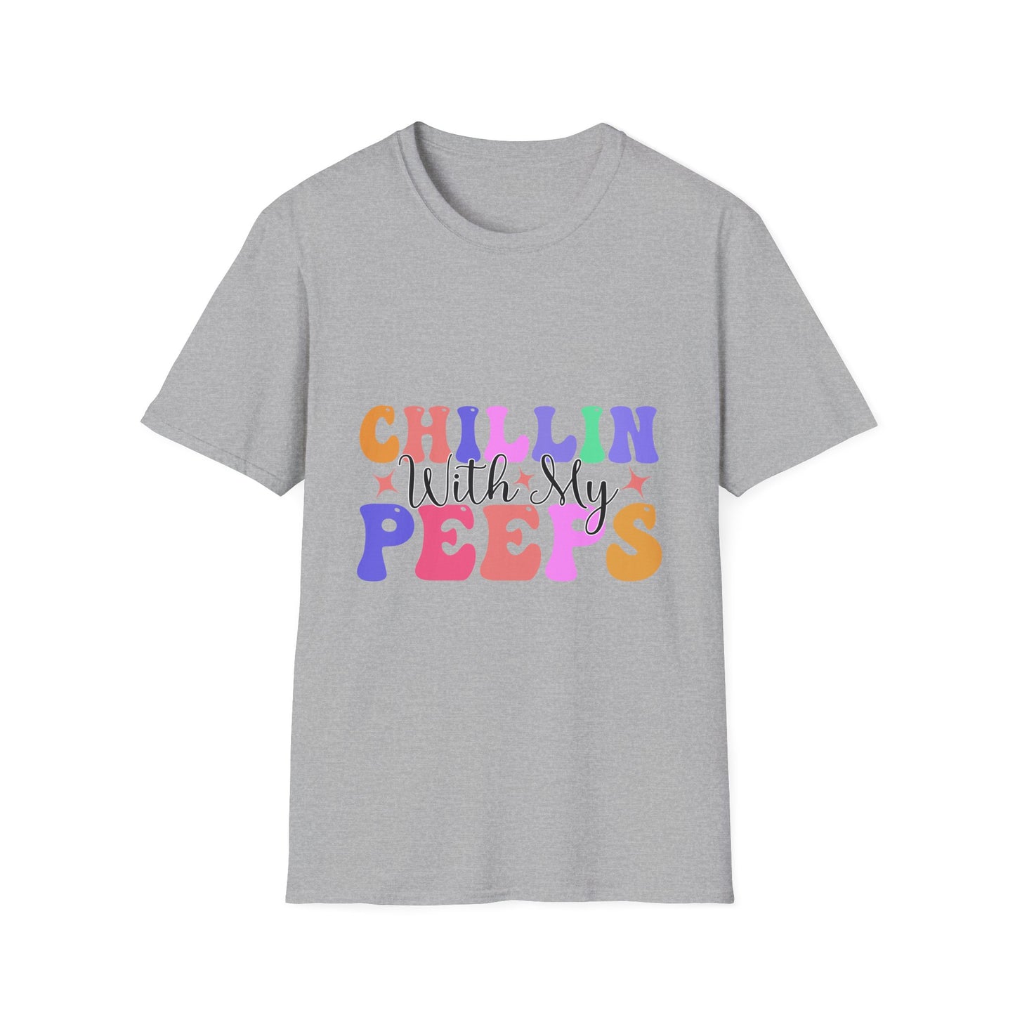 Chillin With My Peeps Unisex T-Shirt, Casual Summer Tee, Friendship Gift, Fun Vibe Shirt, Perfect for Relaxing