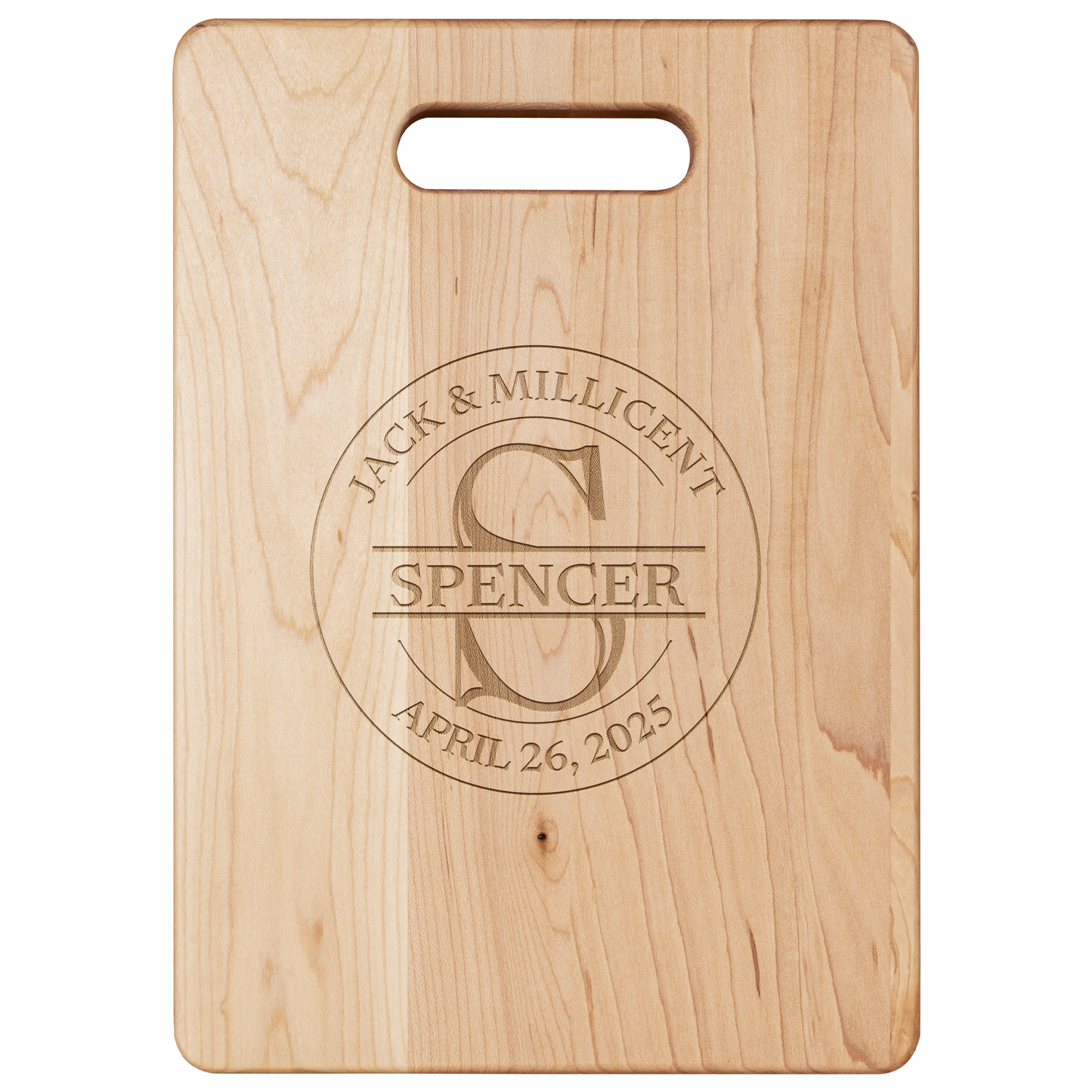 Personalized Maple Circle 2 Design Cutting Board — Handcrafted & Engraved