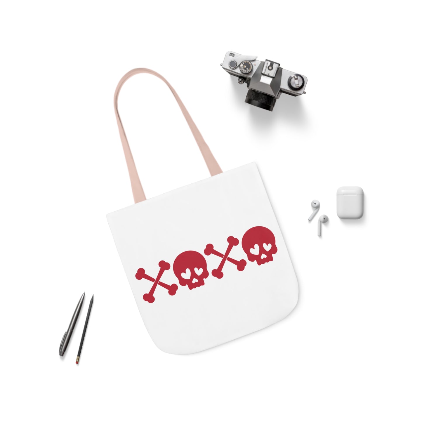 Skull Polyester Canvas Tote Bag Bag