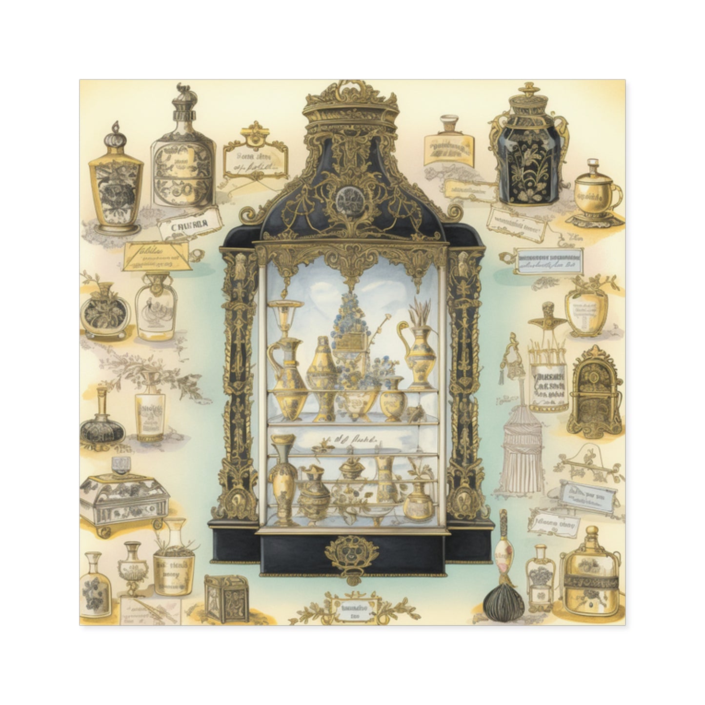 Antique Apothecary Label Square Decal #3