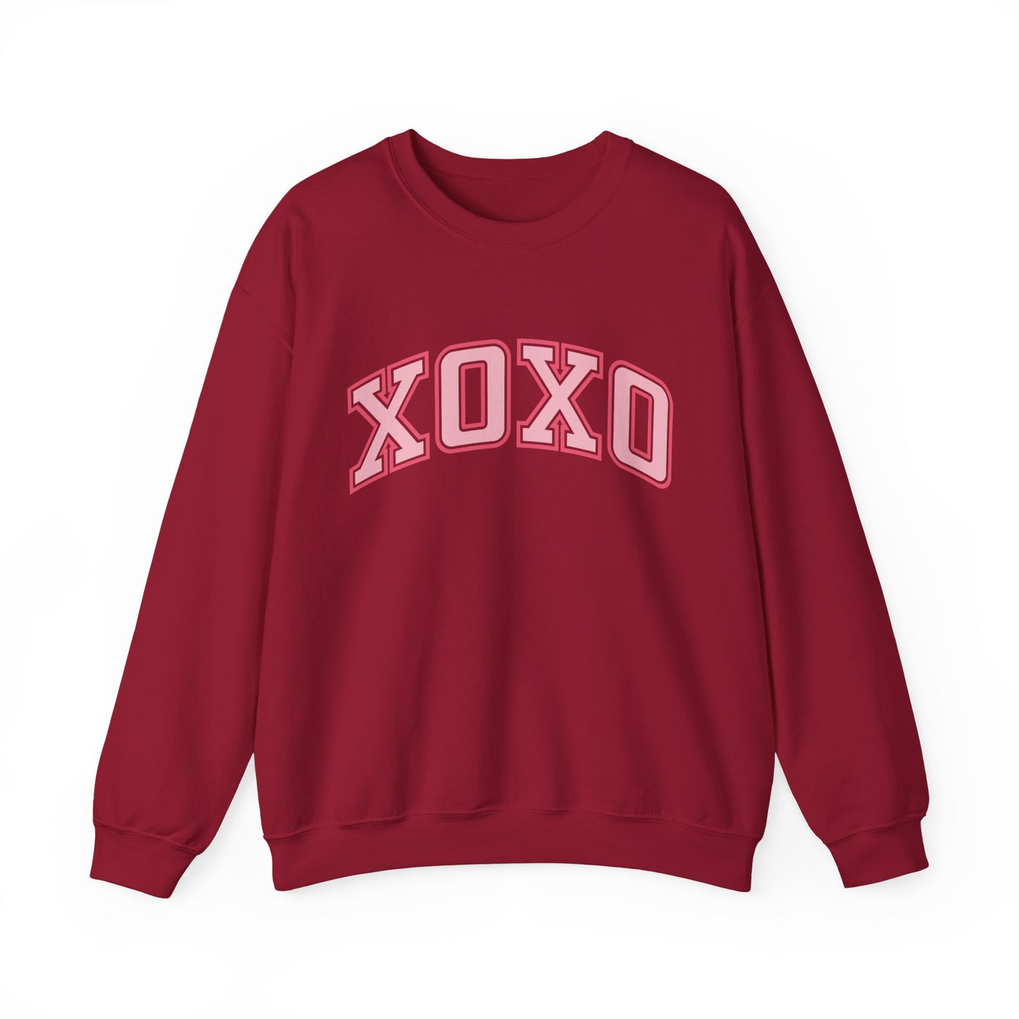 XOXO Pink Varsity Crewneck Sweatshirt